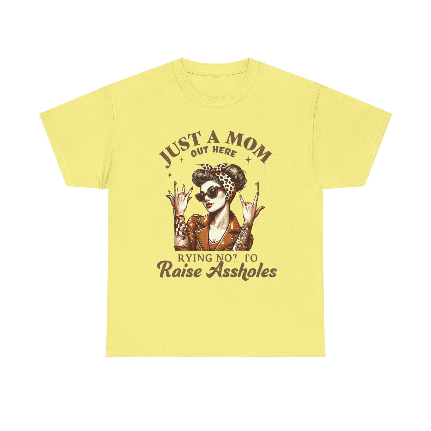 Just a Mom Heavy Cotton Tee - Funny Mom Shirt