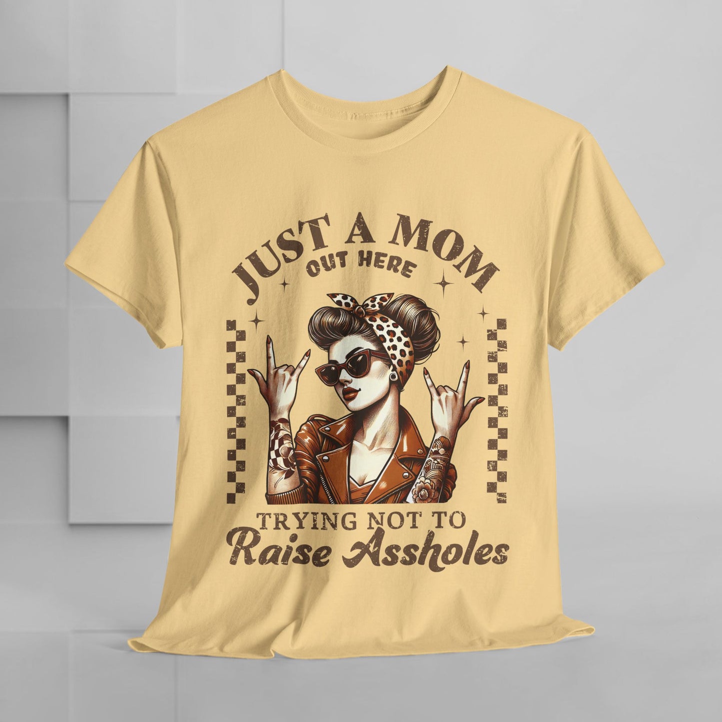 Just a Mom Unisex Heavy Cotton Tee - Funny Mom Shirt for Mother's Day