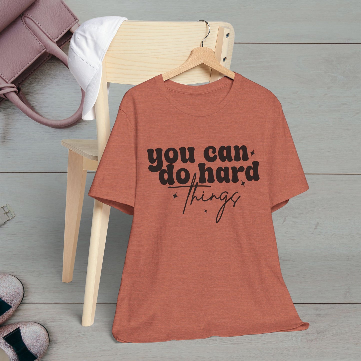 Motivational Quote Tee - "You Can Do Hard Things"