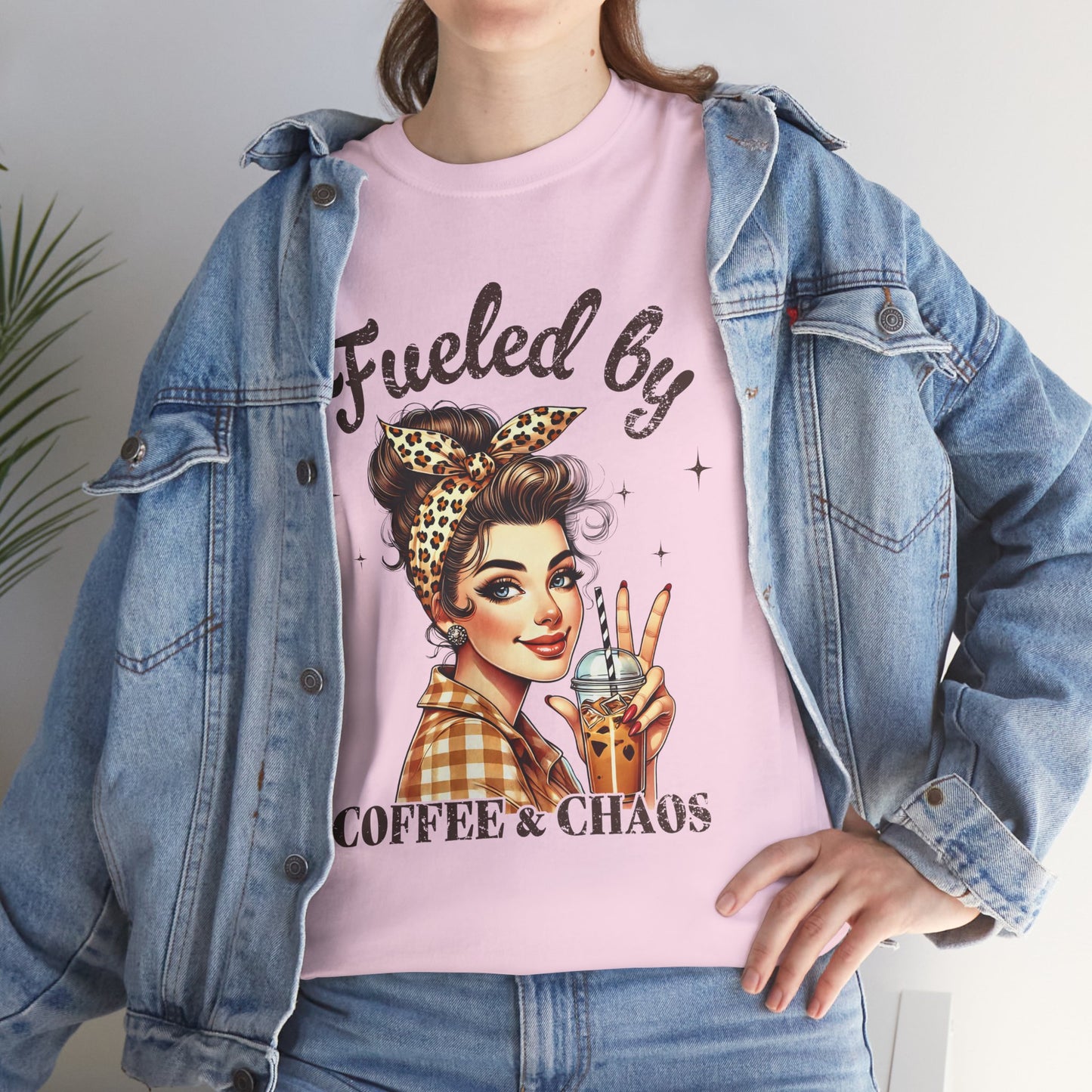 Fueled by Coffee & Chaos Unisex Tee - Fun Graphic Shirt for Coffee Lovers