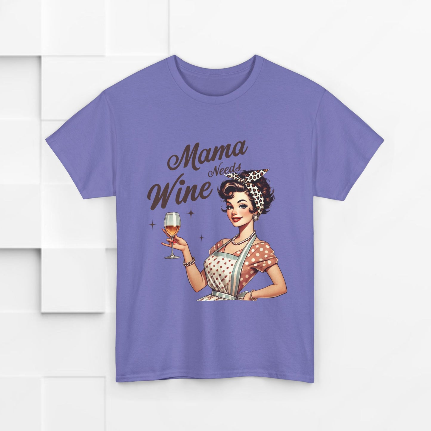 Mama Needs Wine Unisex Heavy Cotton Tee - Fun and Playful Gift for Wine Lovers