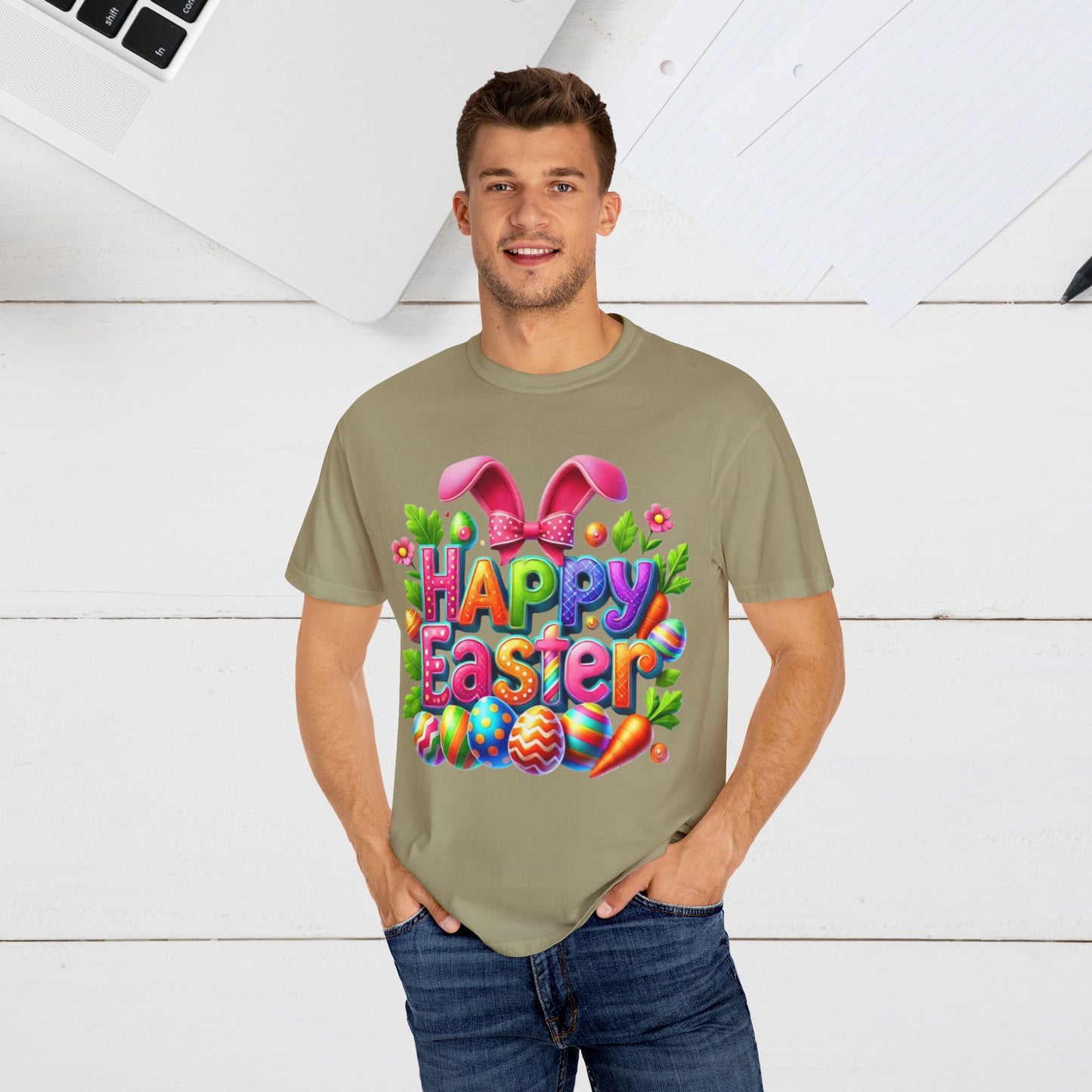 Happy Easter Unisex Garment-Dyed T-Shirt