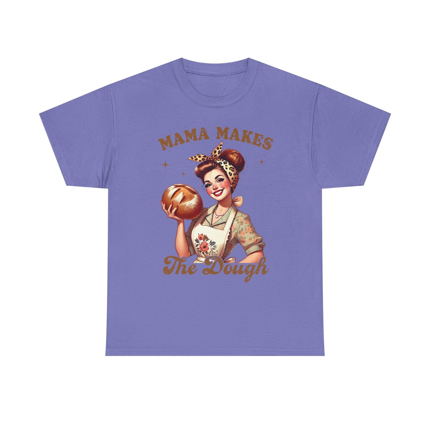 Funny Baking T-Shirt | "Mama Makes The Dough" Unisex Heavy Cotton Tee | Perfect Gift for Moms & Bakers
