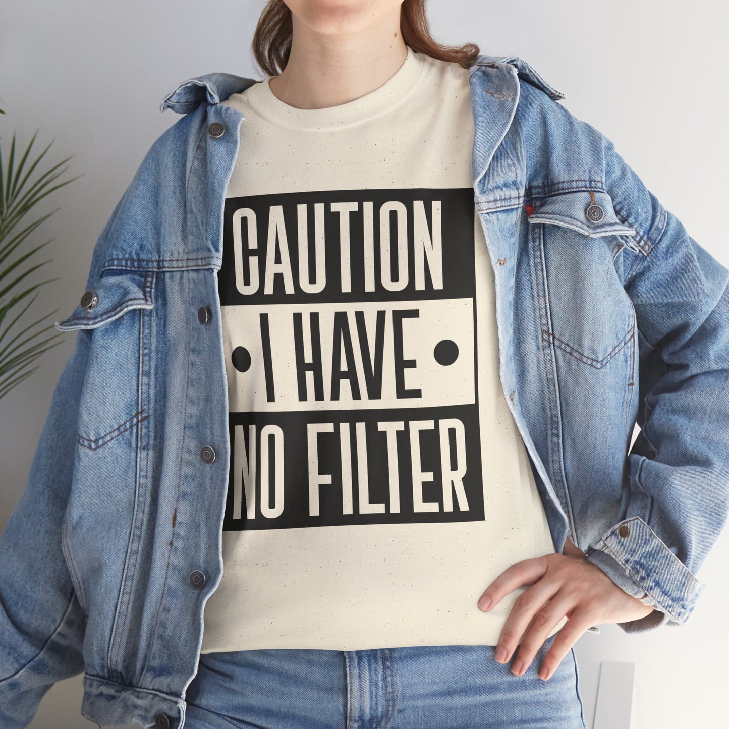 Caution I Have No Filter Unisex Heavy Cotton Tee