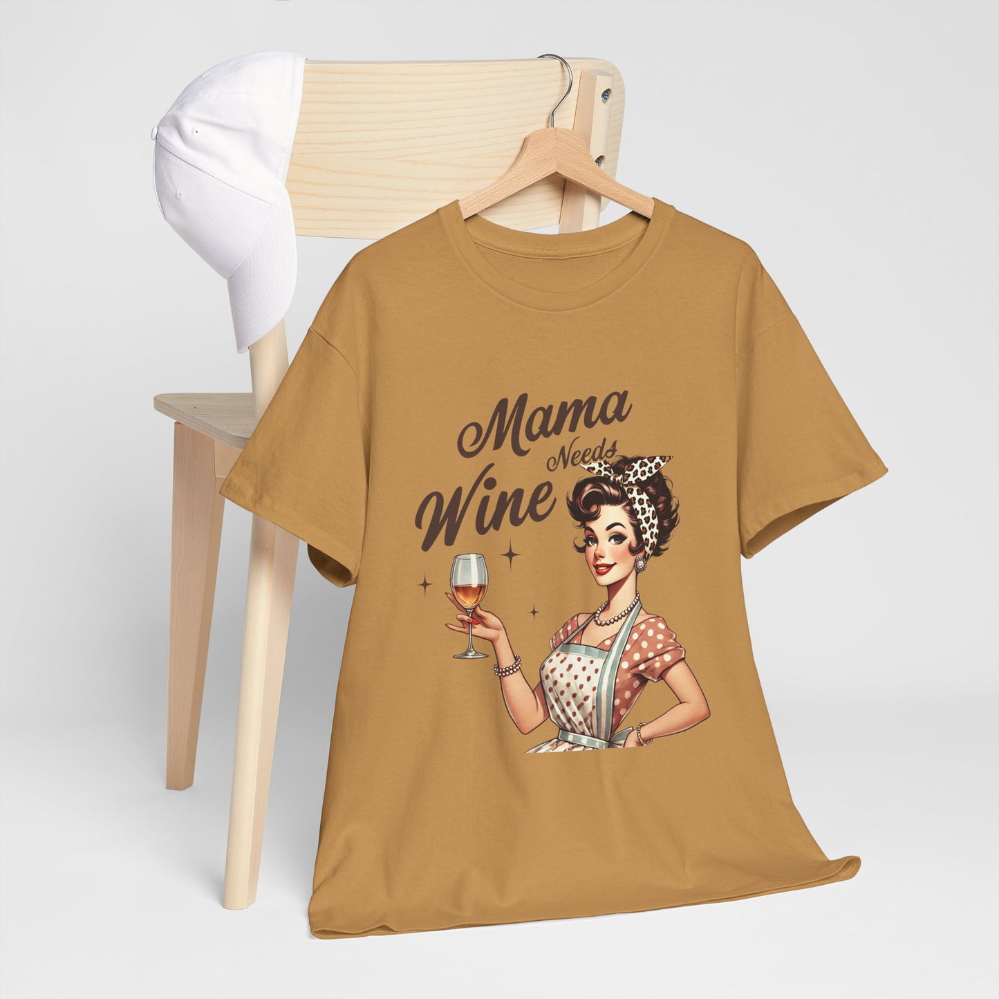 Mama Needs Wine Unisex Heavy Cotton Tee - Fun and Playful Gift for Wine Lovers