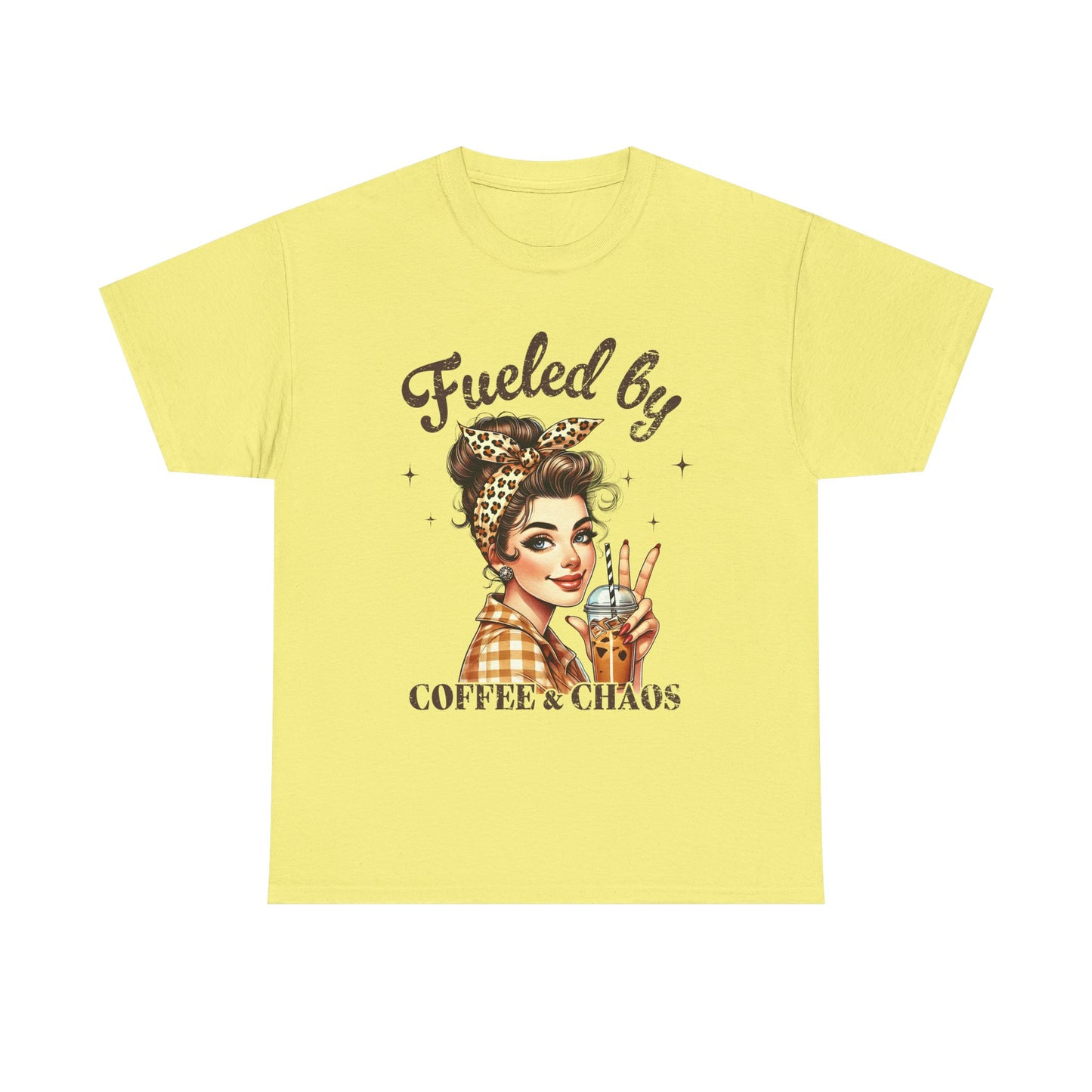 Fueled by Coffee & Chaos Unisex Heavy Cotton Tee
