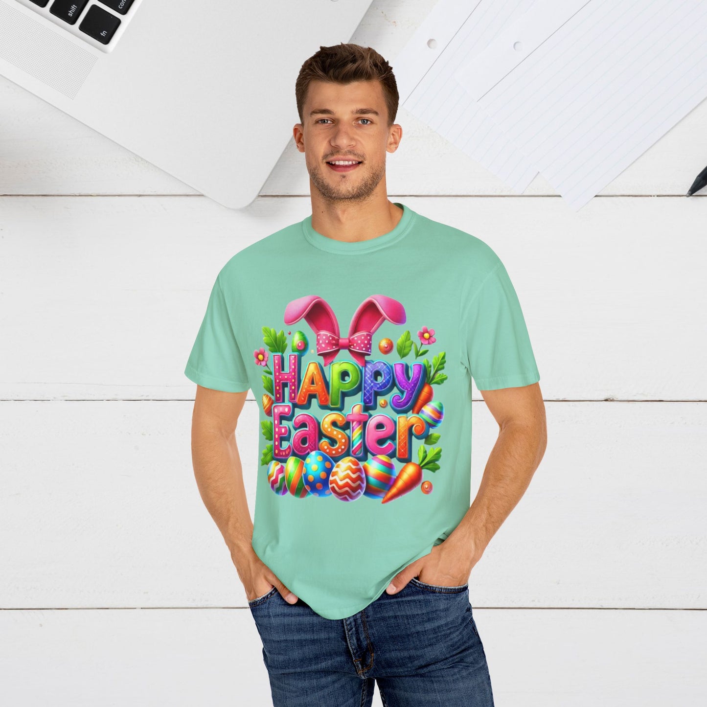Happy Easter Unisex Garment-Dyed T-Shirt