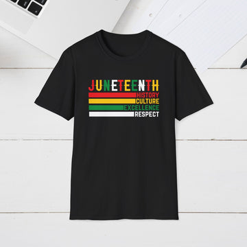 Juneteenth Celebration T-Shirt - History, Culture, Excellence, Respect