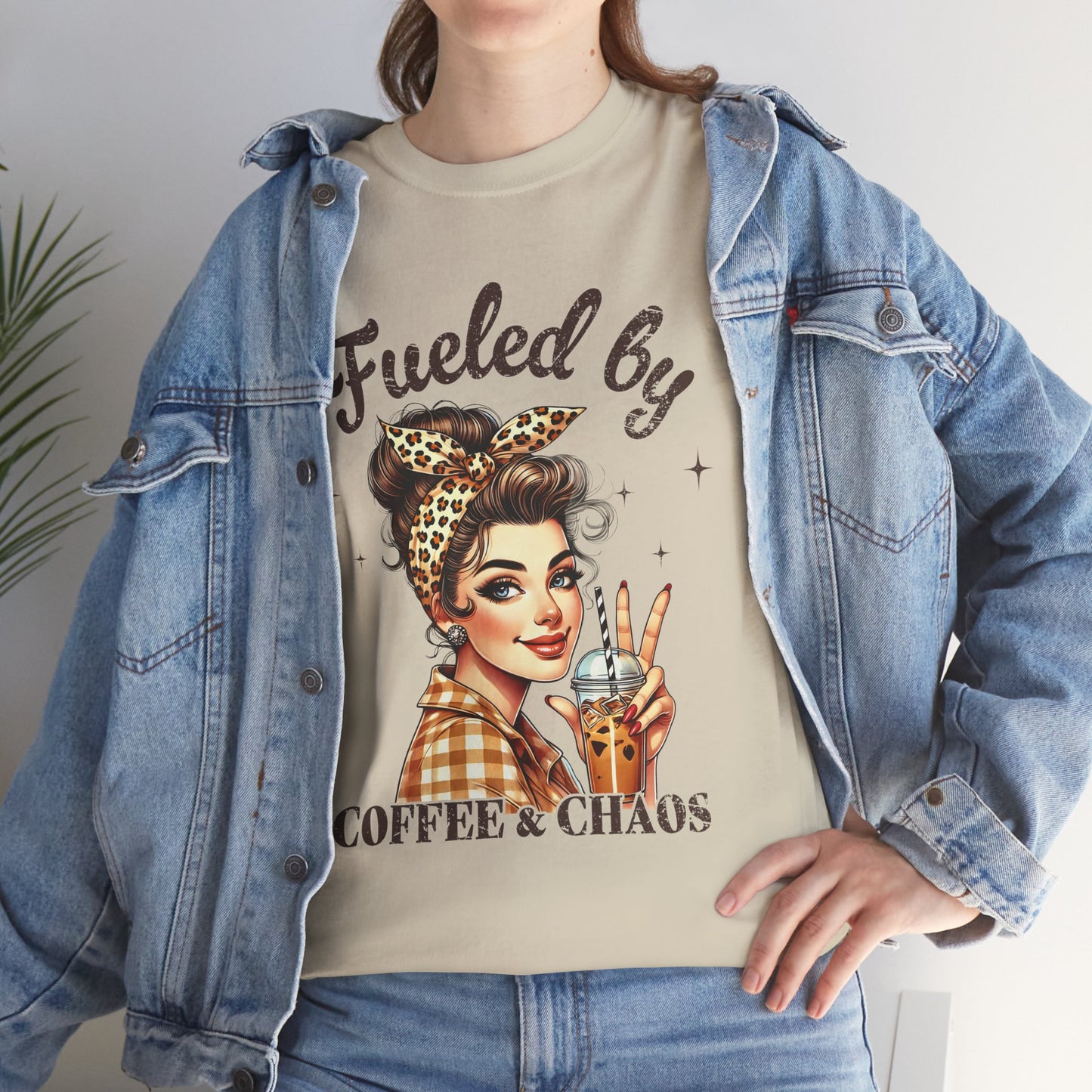 Fueled by Coffee & Chaos Unisex Tee - Fun Graphic Shirt for Coffee Lovers
