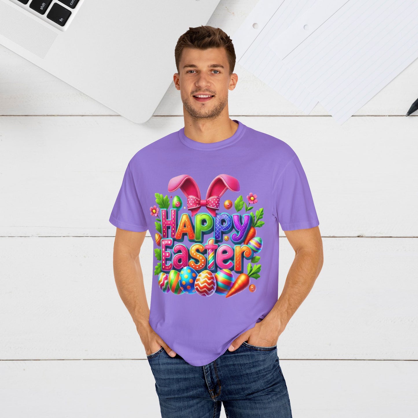 Happy Easter Unisex Garment-Dyed T-Shirt