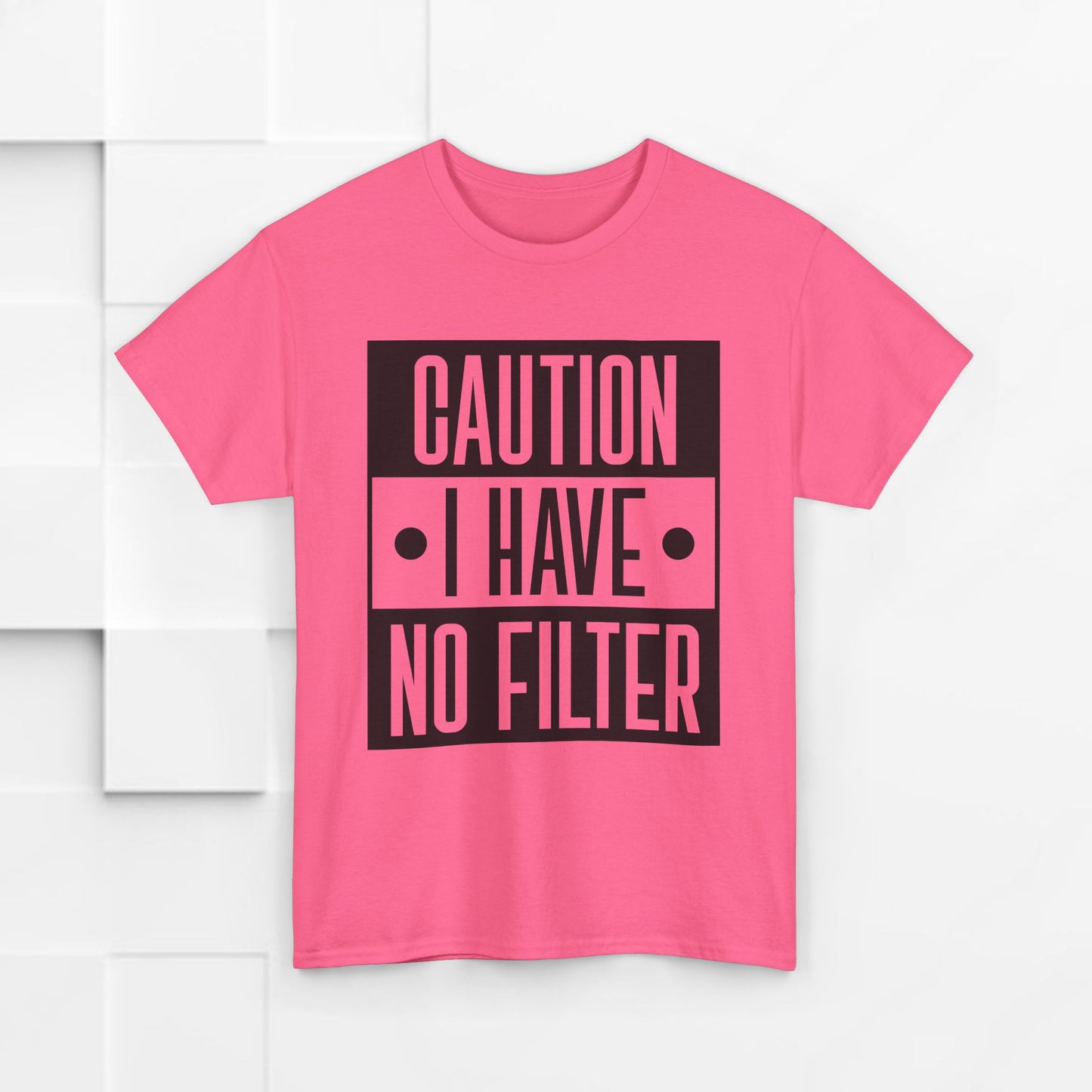 Caution I Have No Filter Unisex Heavy Cotton Tee