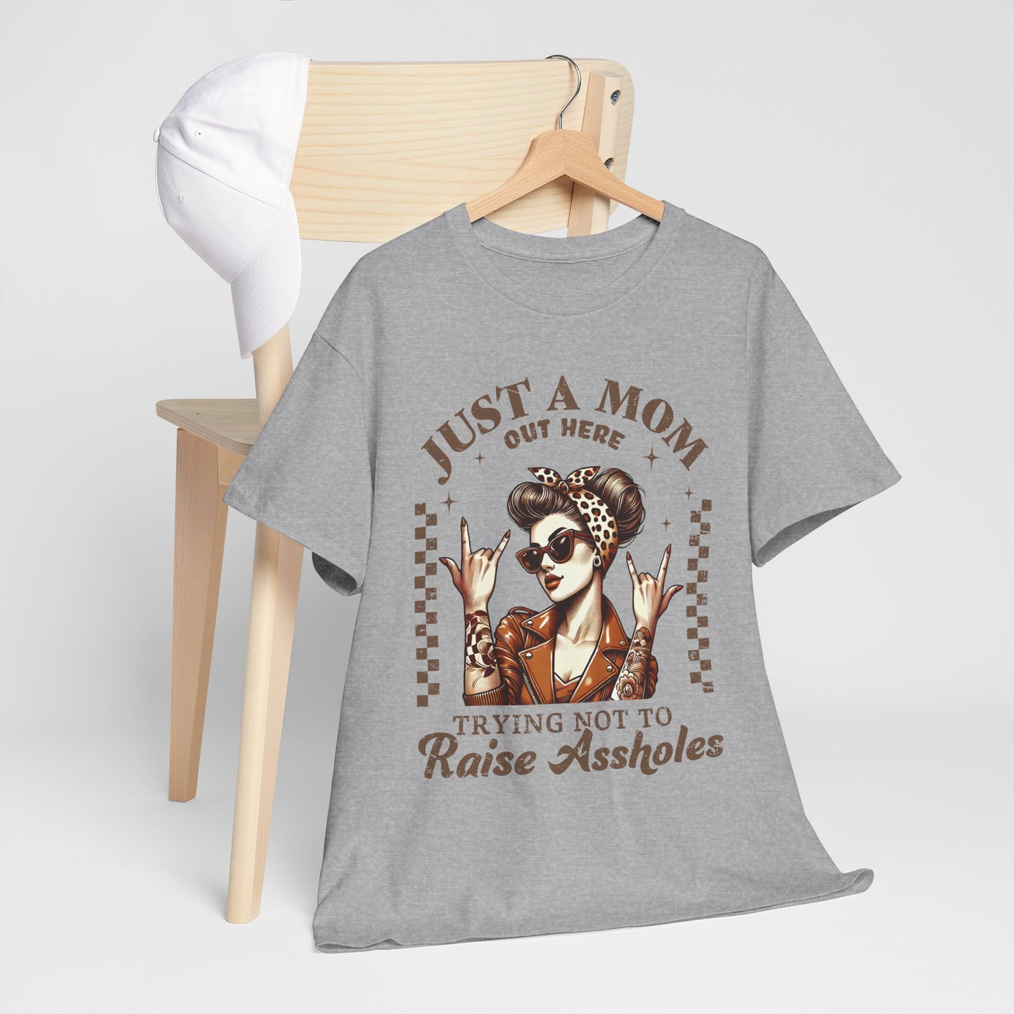 Just a Mom Unisex Heavy Cotton Tee - Funny Mom Shirt for Mother's Day