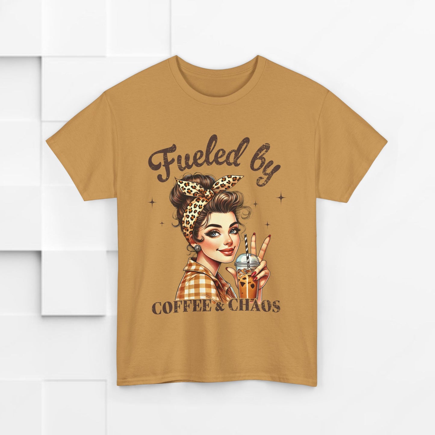 Fueled by Coffee & Chaos Unisex Heavy Cotton Tee