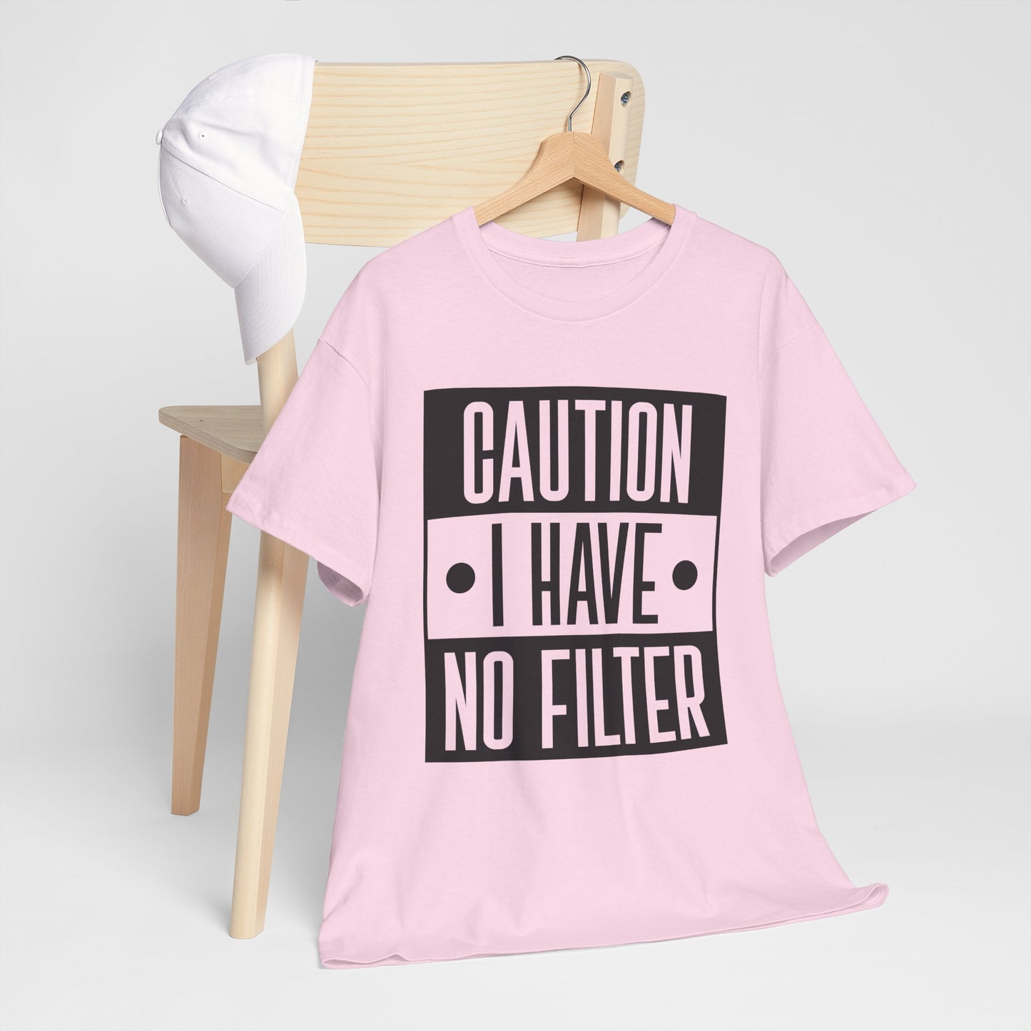 Caution I Have No Filter Unisex Heavy Cotton Tee