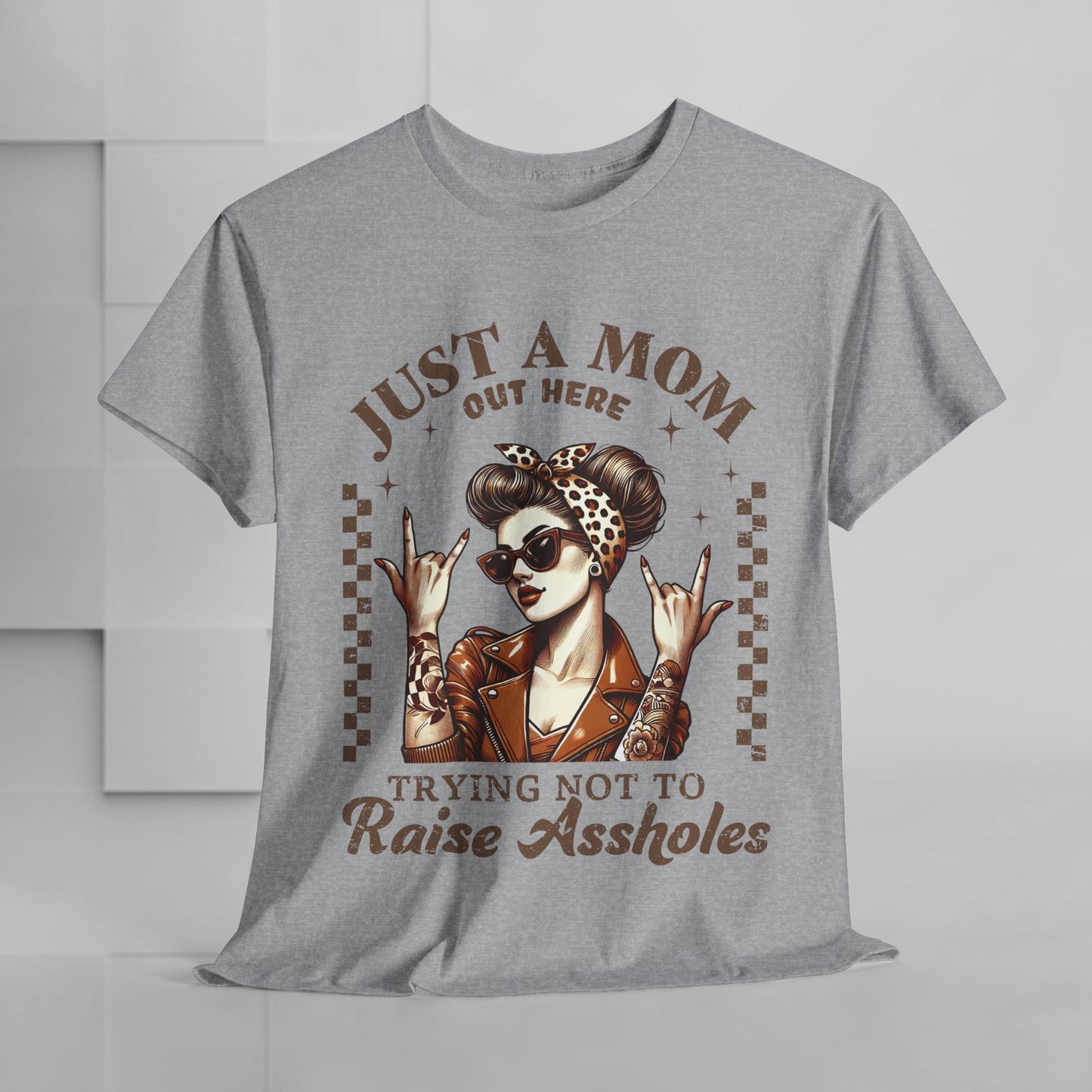 Just a Mom Unisex Heavy Cotton Tee - Funny Mom Shirt for Mother's Day