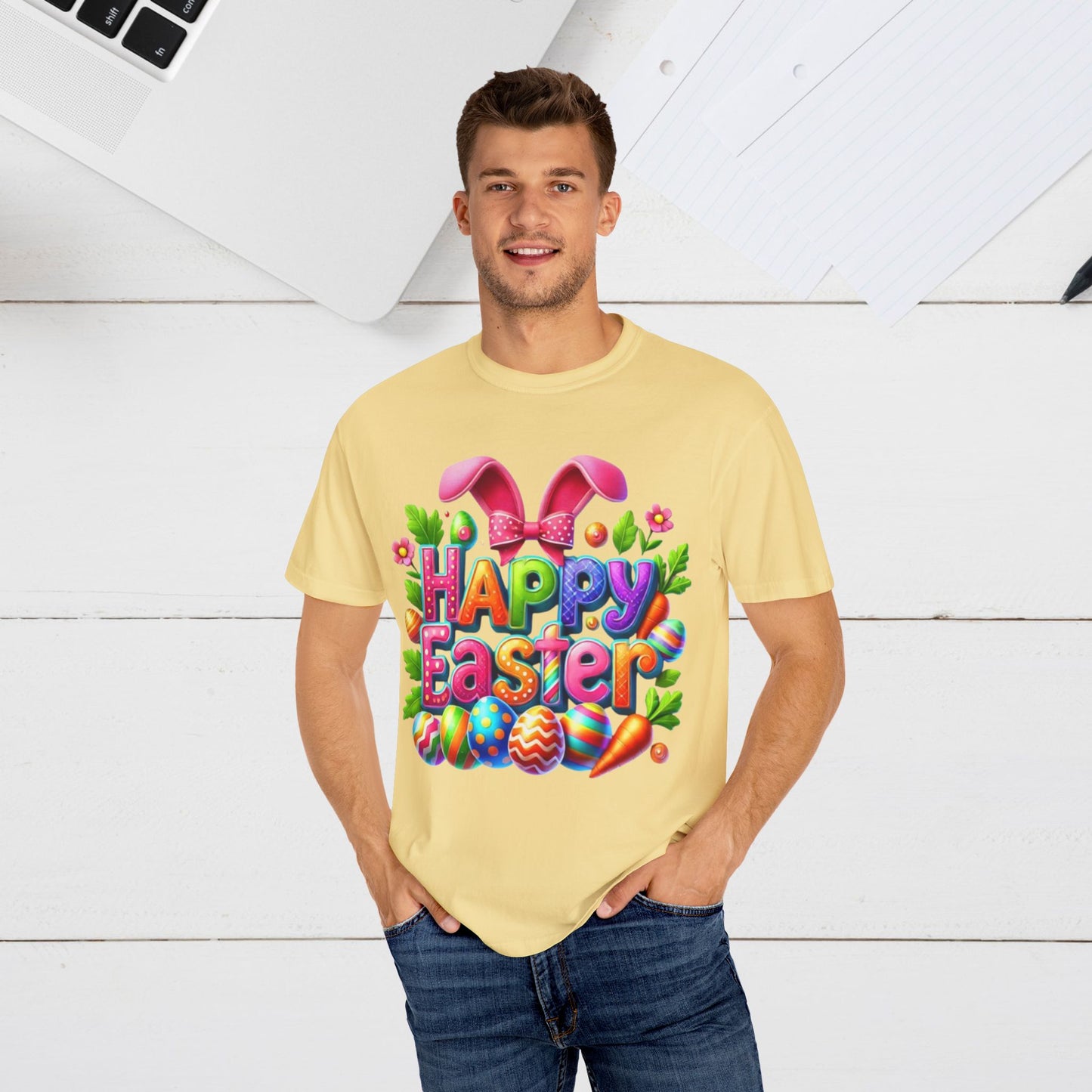Happy Easter Unisex Garment-Dyed T-Shirt