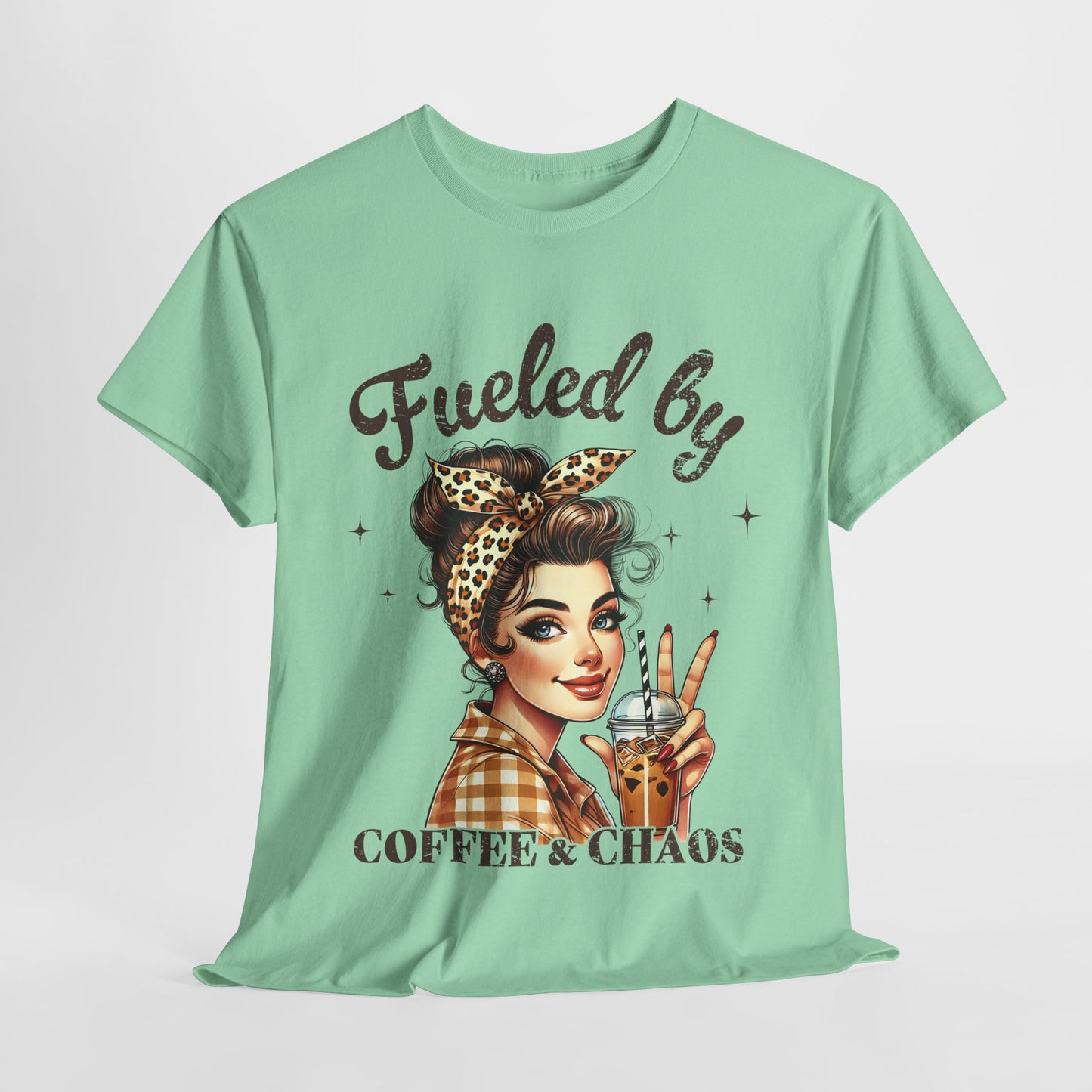 Fueled by Coffee & Chaos Unisex Heavy Cotton Tee