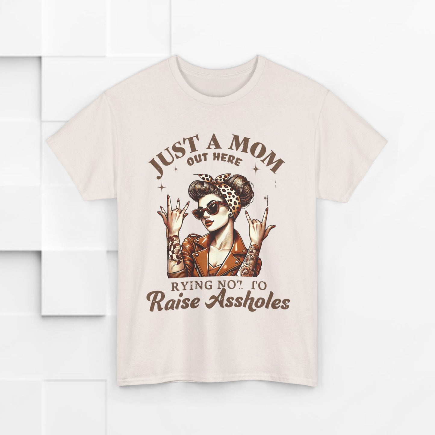 Just a Mom Heavy Cotton Tee - Funny Mom Shirt