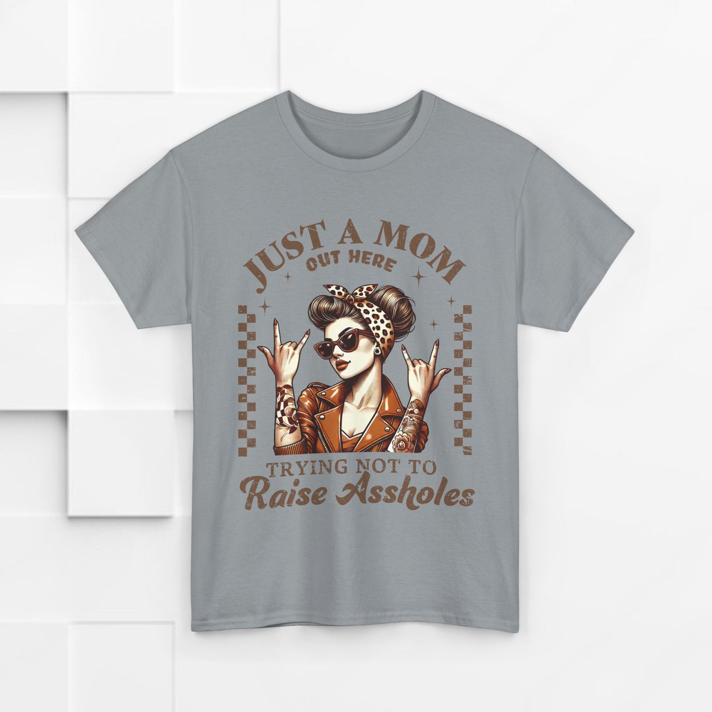 Just a Mom Unisex Heavy Cotton Tee - Funny Mom Shirt for Mother's Day