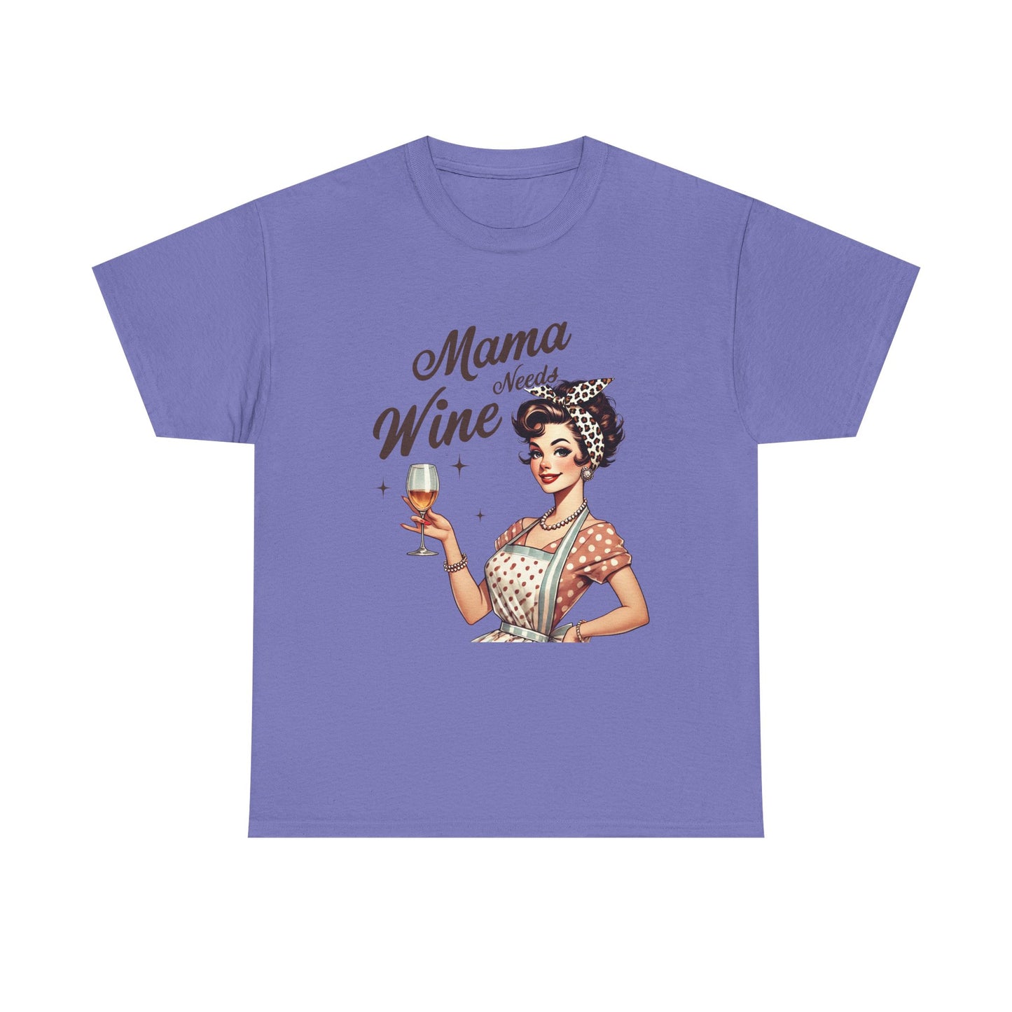 Mama Needs Wine Unisex Heavy Cotton Tee - Fun and Playful Gift for Wine Lovers