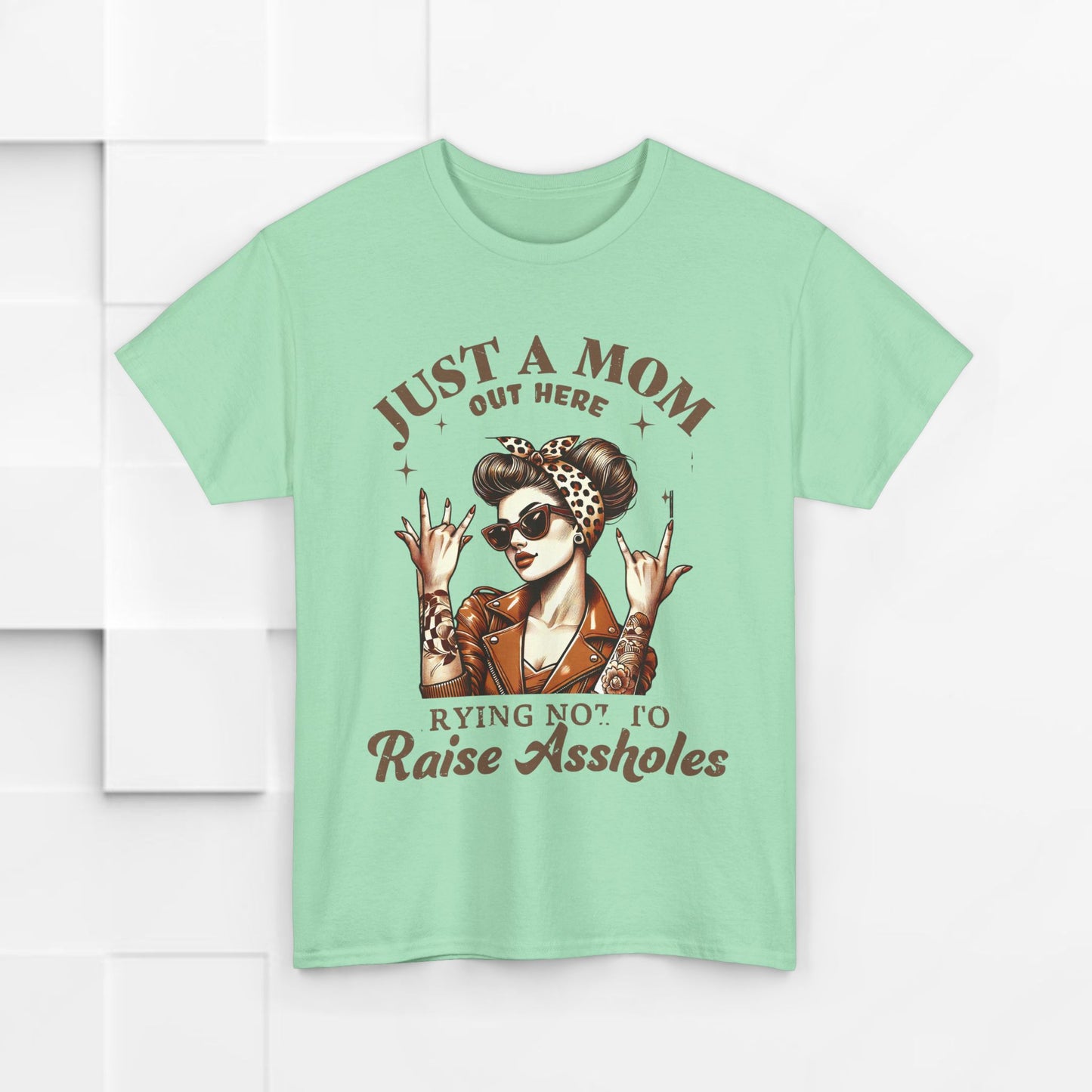 Just a Mom Heavy Cotton Tee - Funny Mom Shirt