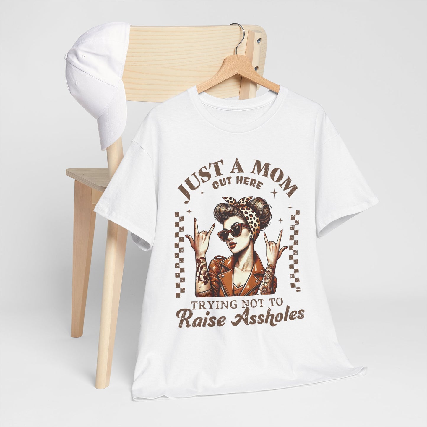 Just a Mom Unisex Heavy Cotton Tee - Funny Mom Shirt for Mother's Day