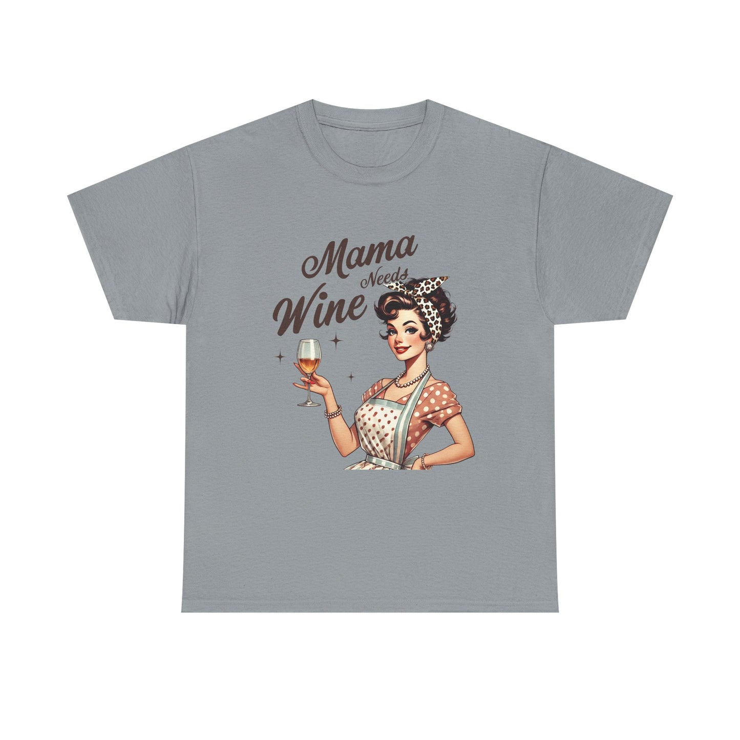 Mama Needs Wine Unisex Heavy Cotton Tee - Fun and Playful Gift for Wine Lovers