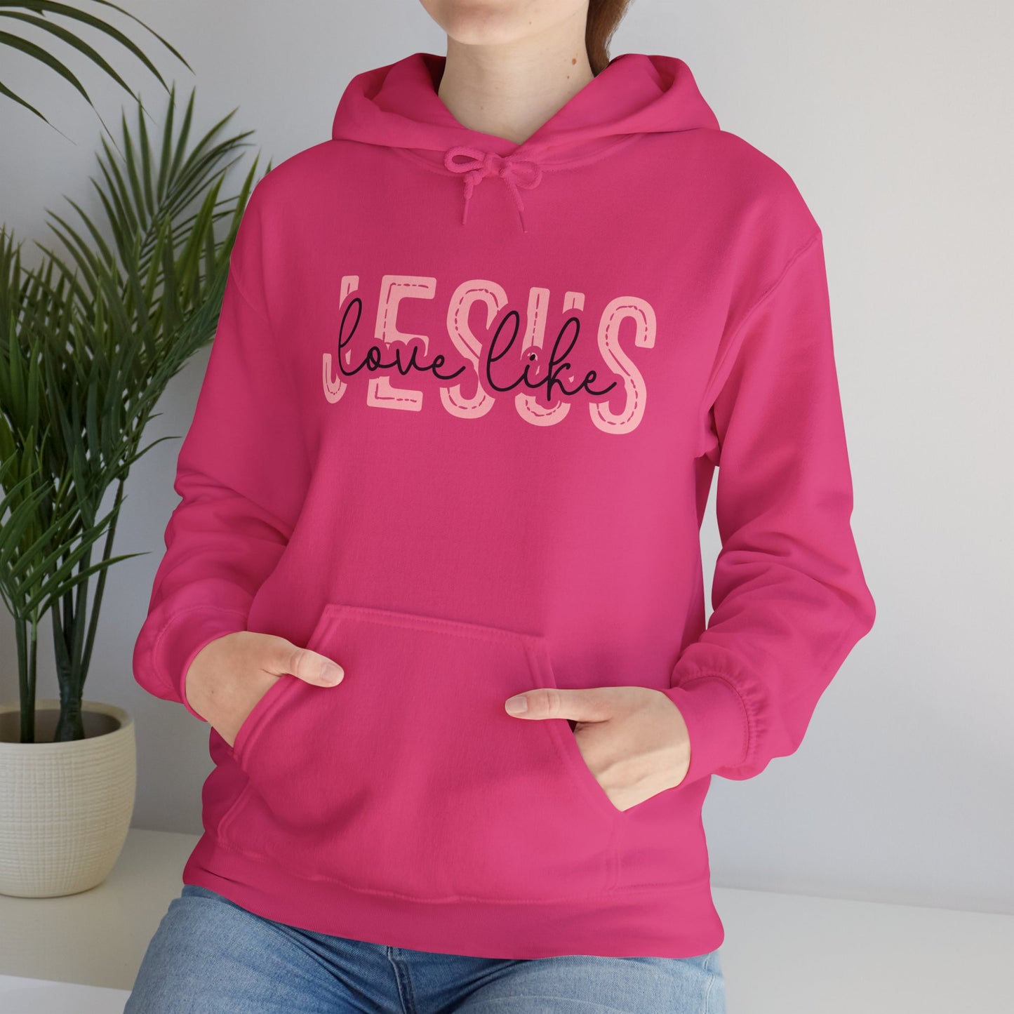 Inspirational Jesus Sweatshirt – Unisex Heavy Blend™ Hoodie with 'Love Like' Design
