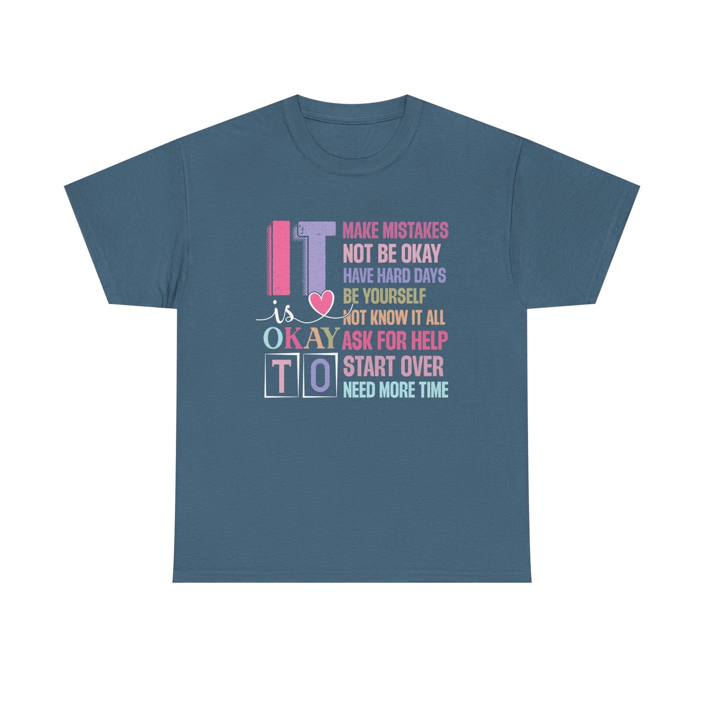 Inspirational Unisex Heavy Cotton Tee – Embrace Mistakes & Start Over