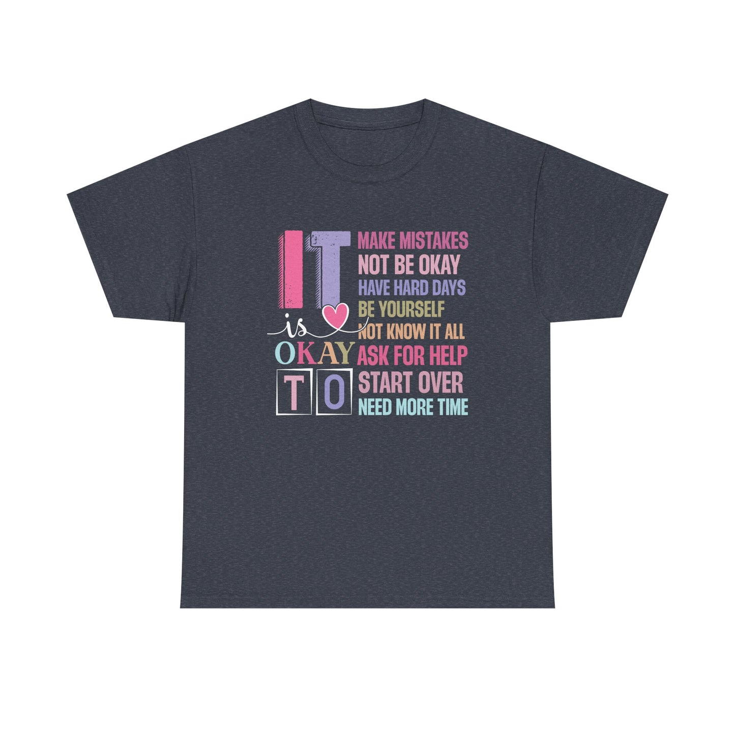 Inspirational Unisex Heavy Cotton Tee – Embrace Mistakes & Start Over