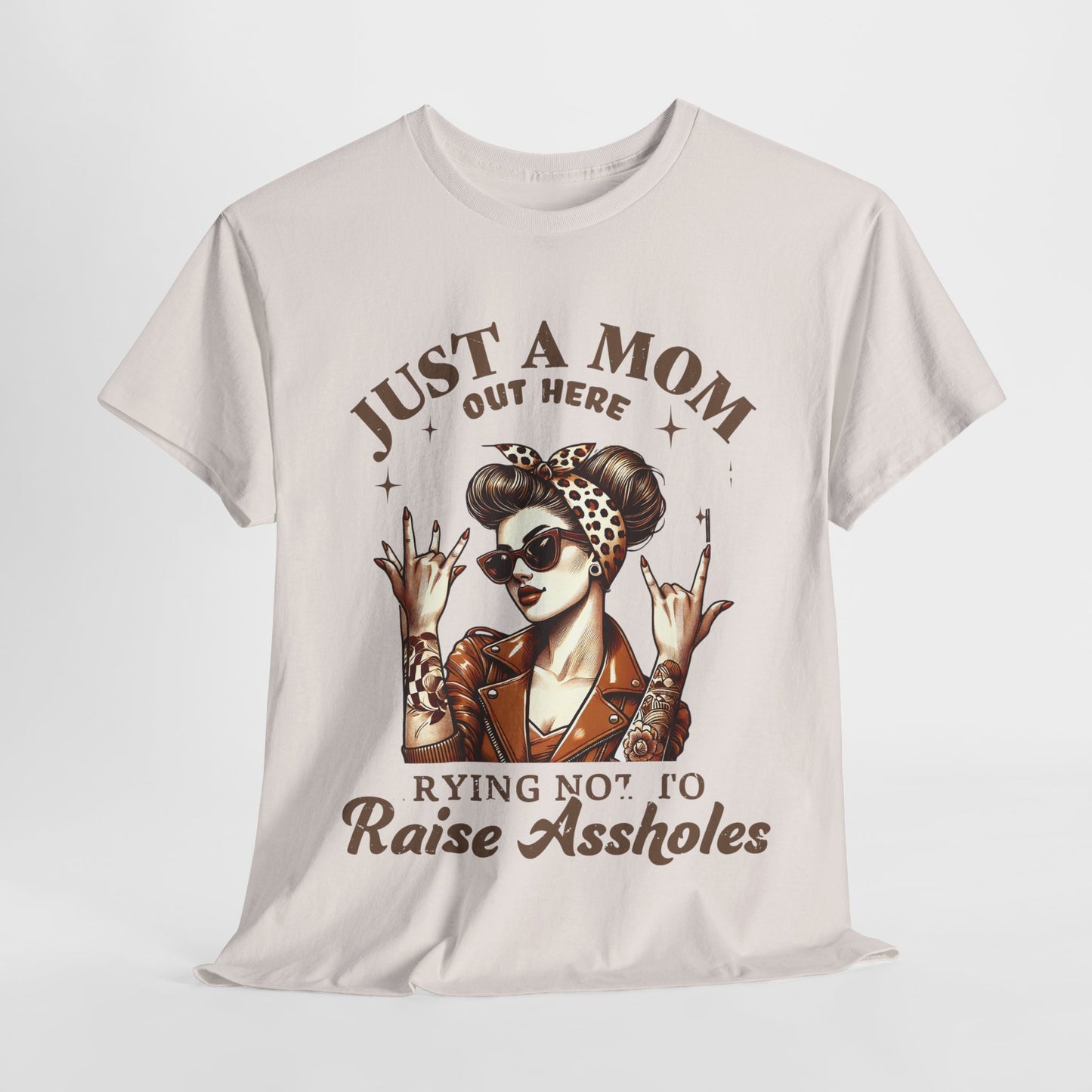 Just a Mom Heavy Cotton Tee - Funny Mom Shirt