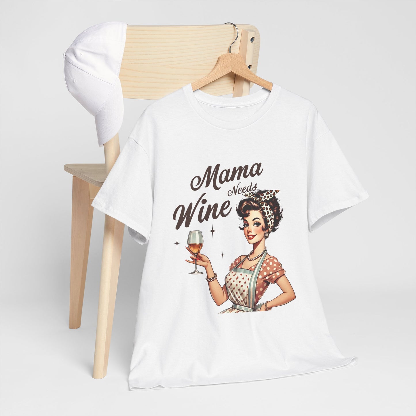 Mama Needs Wine Unisex Heavy Cotton Tee - Fun and Playful Gift for Wine Lovers