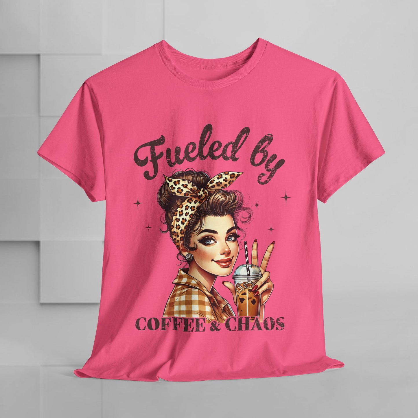 Fueled by Coffee & Chaos Unisex Tee - Fun Graphic Shirt for Coffee Lovers
