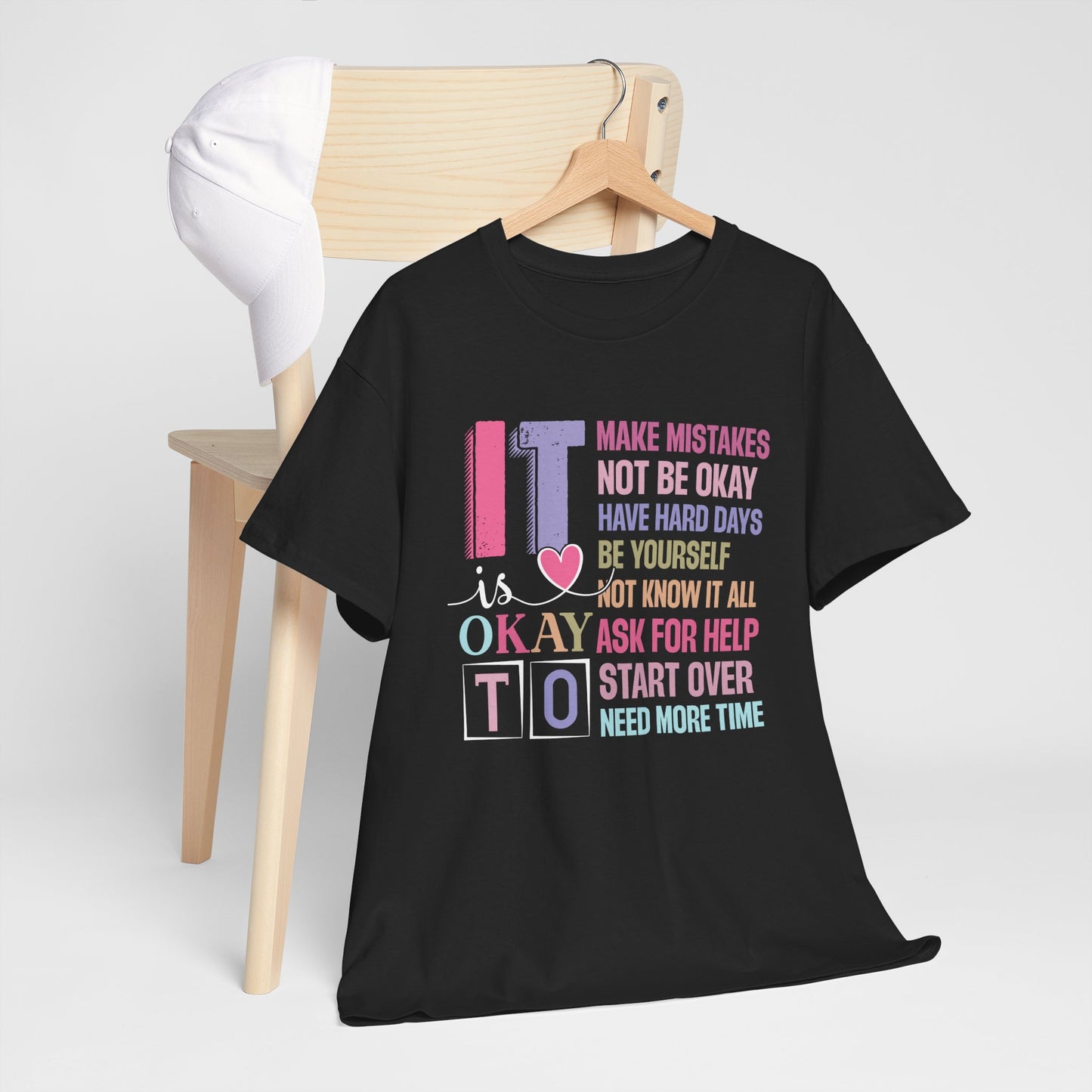 Inspirational Unisex Heavy Cotton Tee – Embrace Mistakes & Start Over