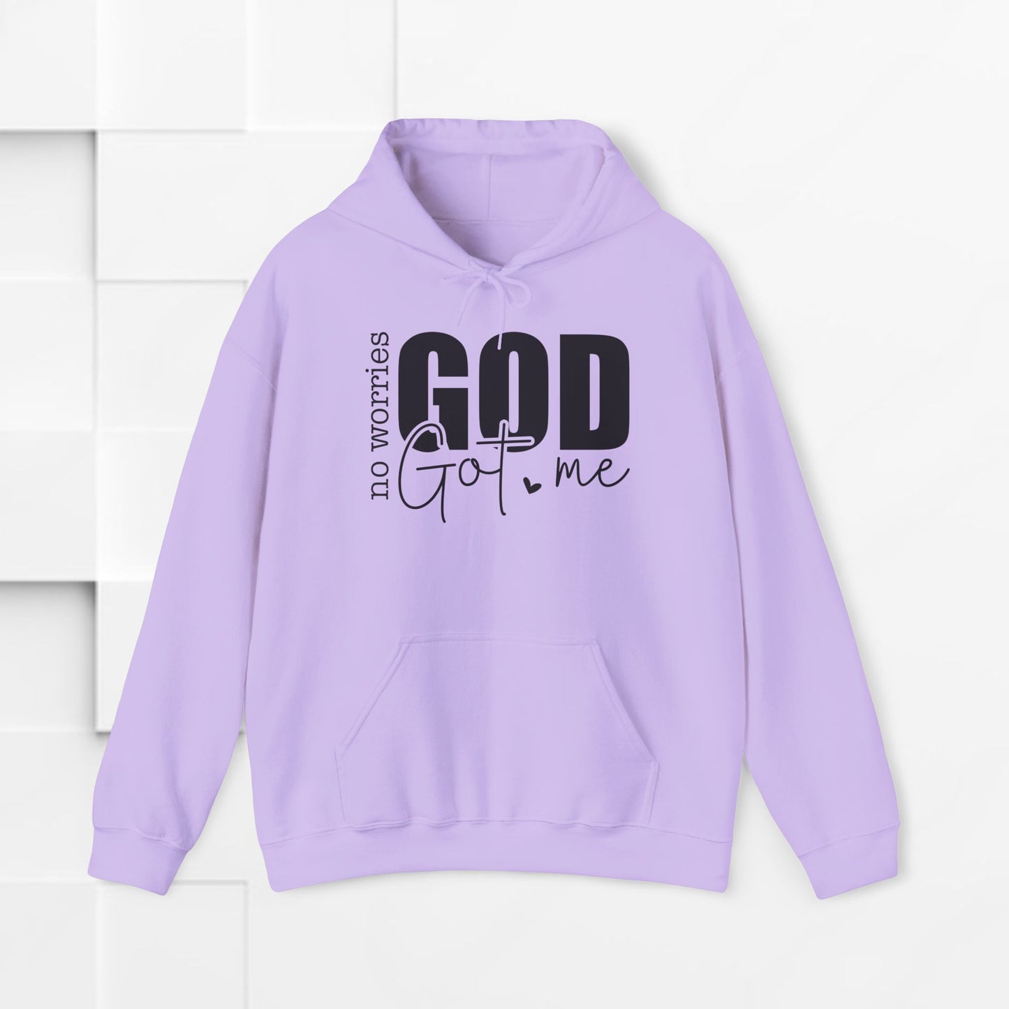 Inspirational Hooded Sweatshirt - "No Worries, God Got Me"