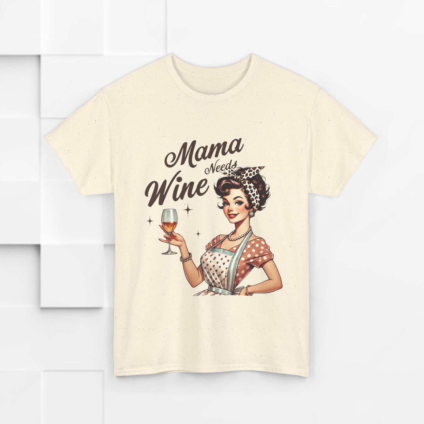 Mama Needs Wine Unisex Heavy Cotton Tee - Fun and Playful Gift for Wine Lovers