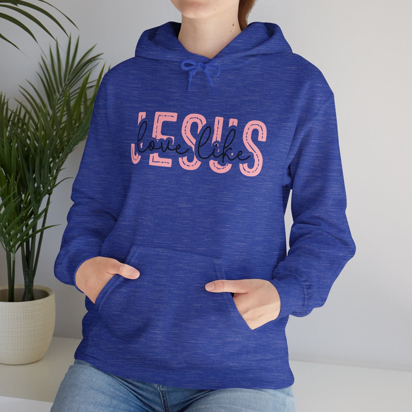 Inspirational Jesus Sweatshirt – Unisex Heavy Blend™ Hoodie with 'Love Like' Design