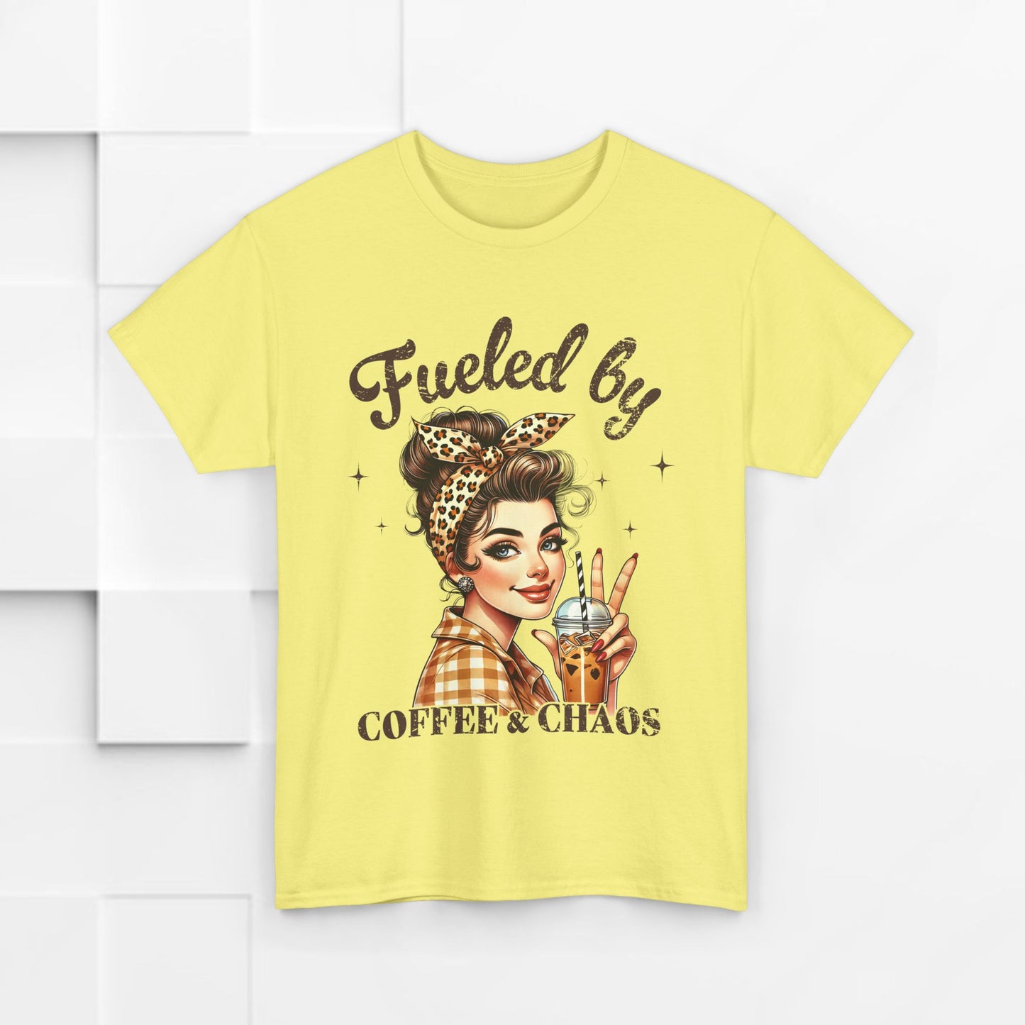 Fueled by Coffee & Chaos Unisex Heavy Cotton Tee