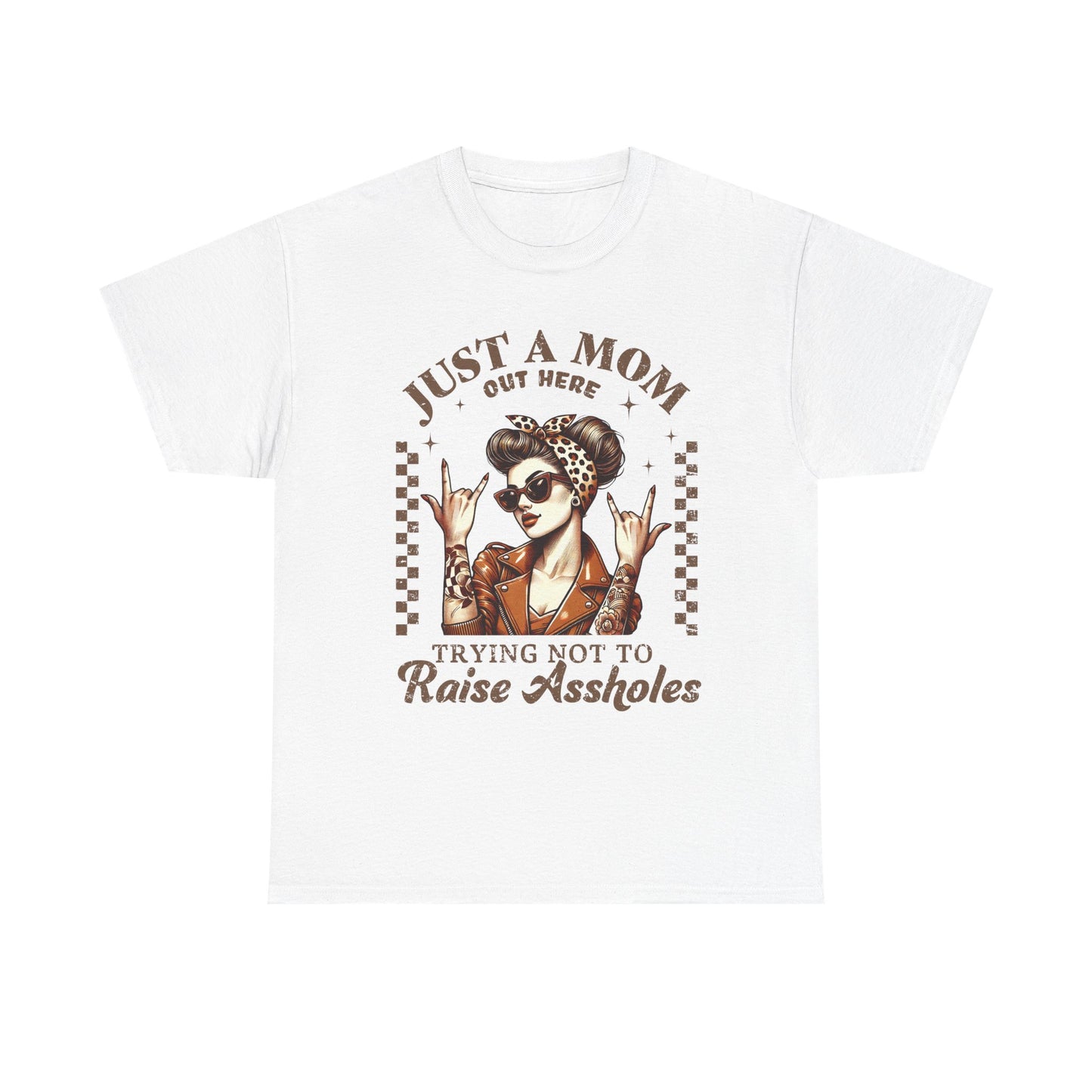Just a Mom Unisex Heavy Cotton Tee - Funny Mom Shirt for Mother's Day