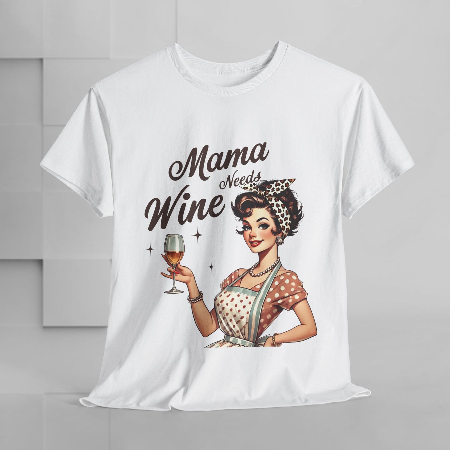 Mama Needs Wine Unisex Heavy Cotton Tee - Fun and Playful Gift for Wine Lovers