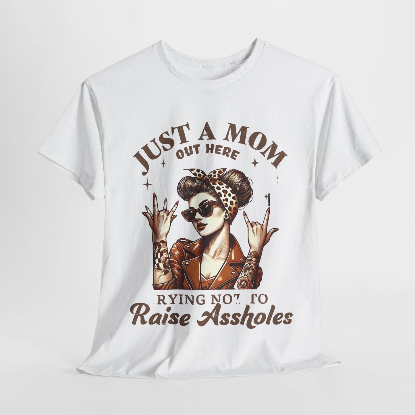 Just a Mom Heavy Cotton Tee - Funny Mom Shirt