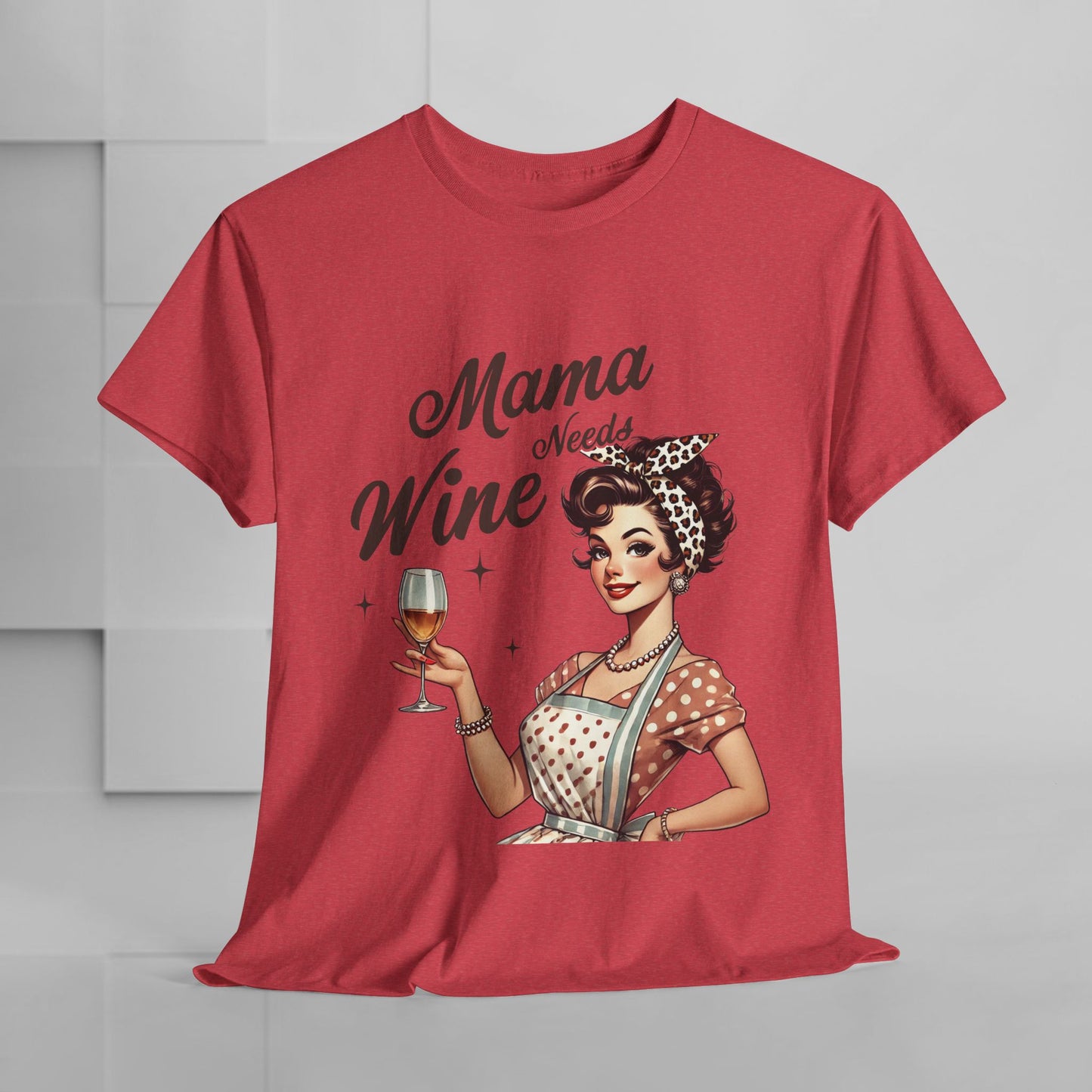 Mama Needs Wine Unisex Heavy Cotton Tee - Fun and Playful Gift for Wine Lovers