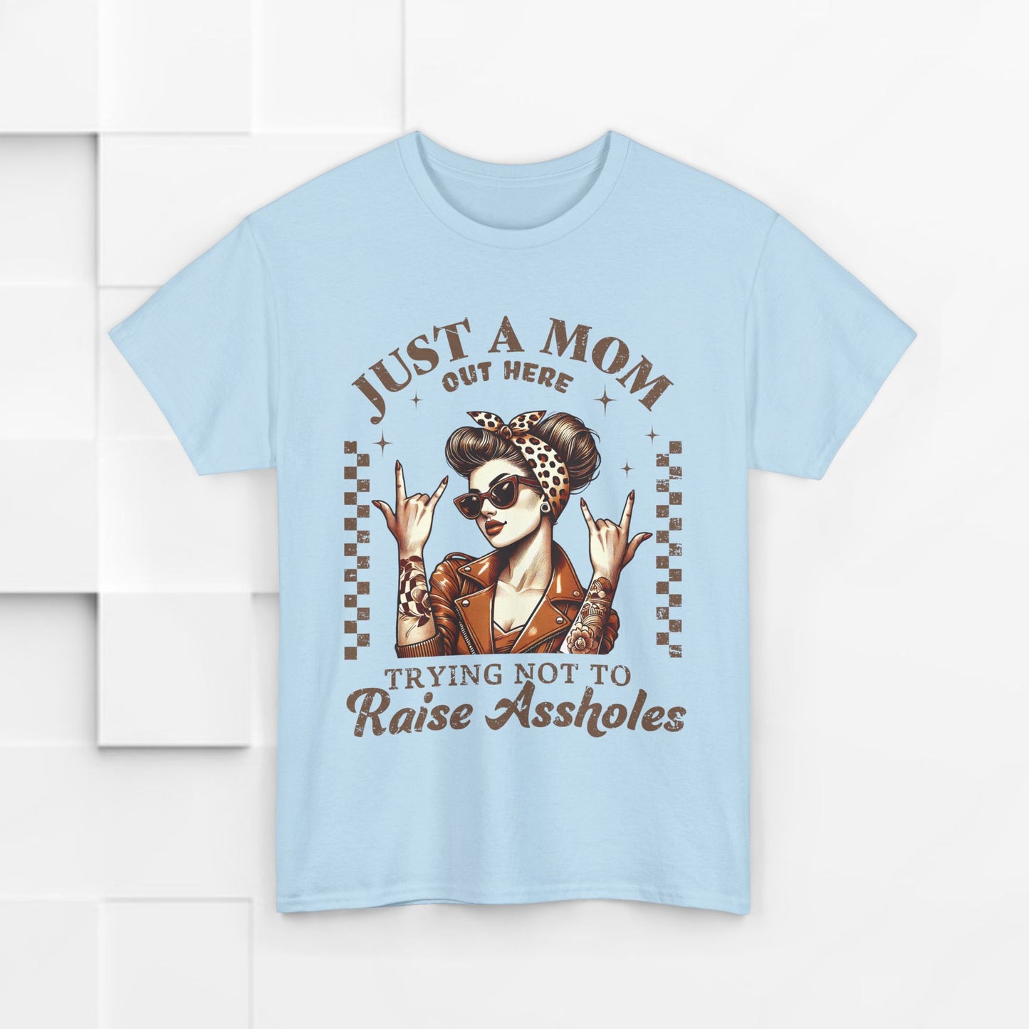 Just a Mom Unisex Heavy Cotton Tee - Funny Mom Shirt for Mother's Day