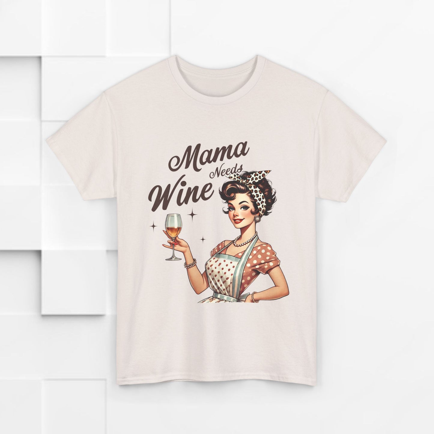 Mama Needs Wine Unisex Heavy Cotton Tee - Fun and Playful Gift for Wine Lovers