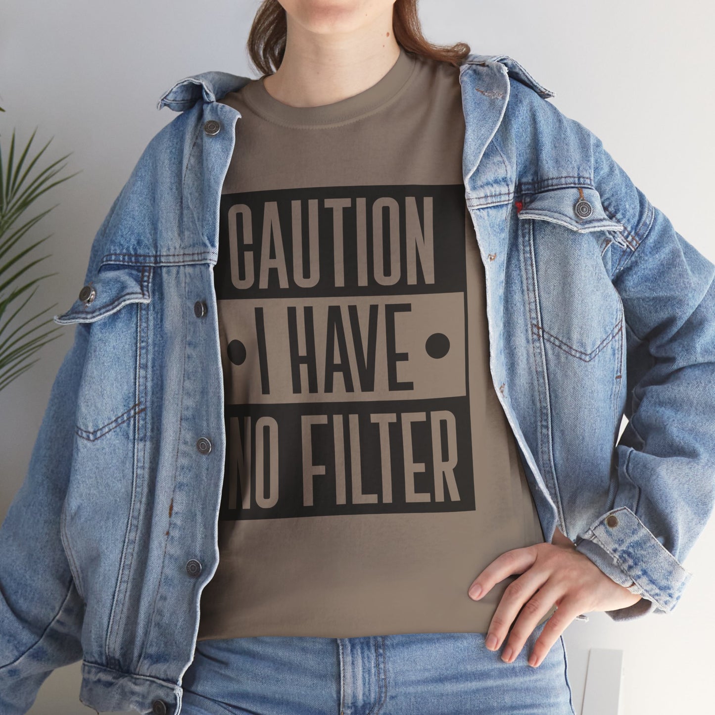 Caution I Have No Filter Unisex Heavy Cotton Tee