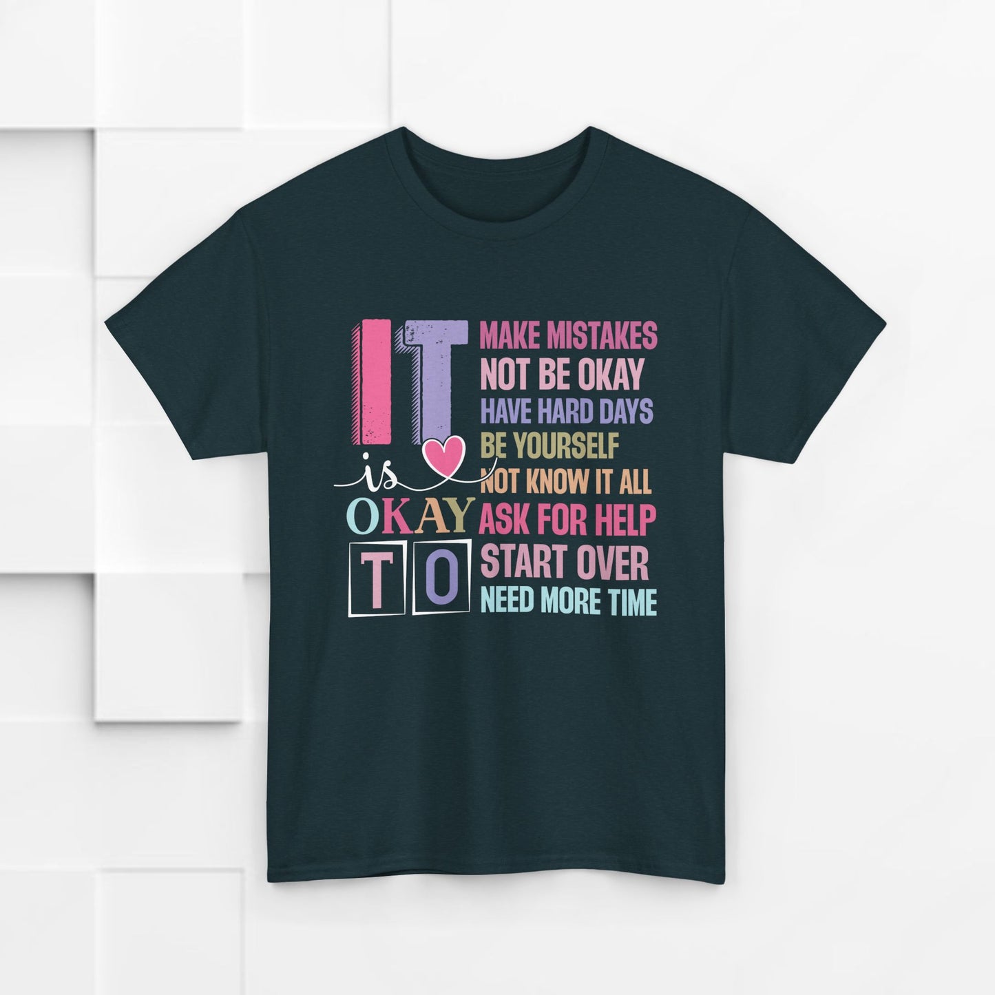 Inspirational Unisex Heavy Cotton Tee – Embrace Mistakes & Start Over