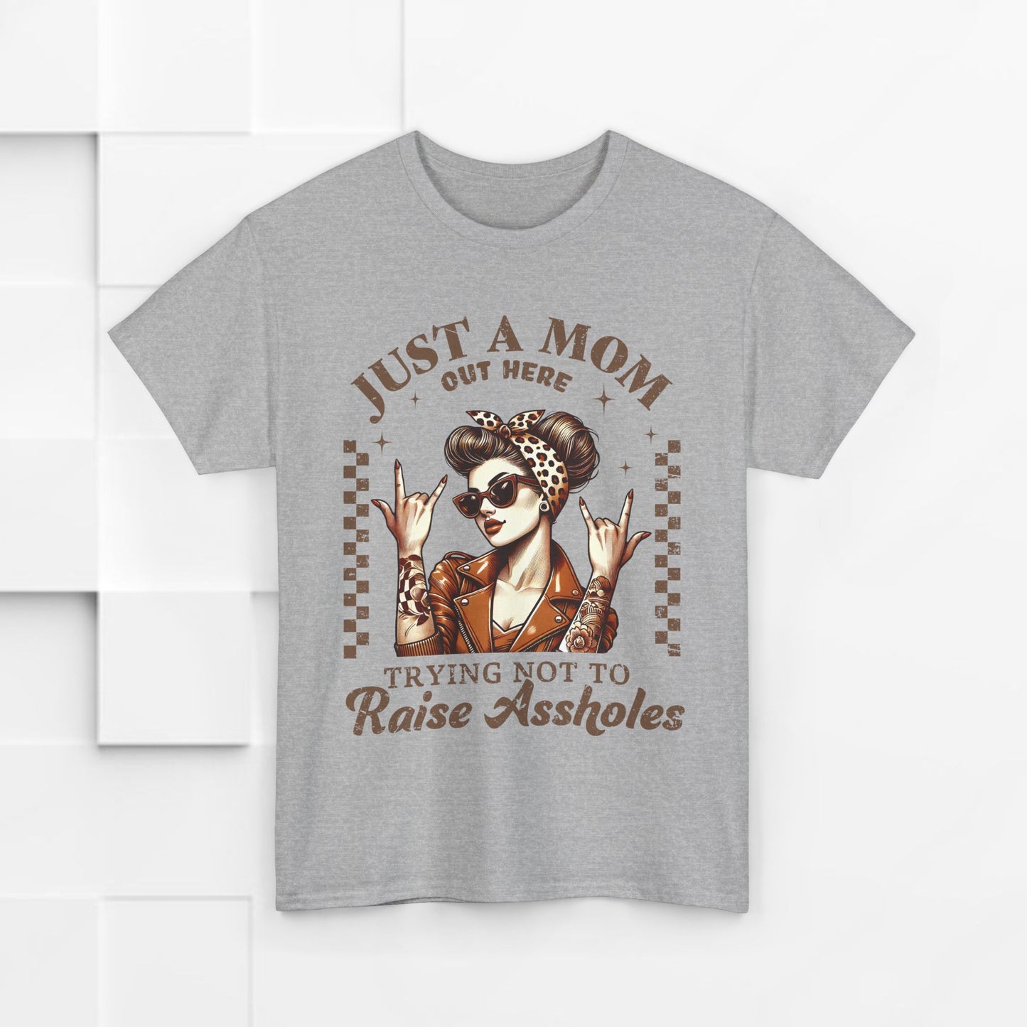 Just a Mom Unisex Heavy Cotton Tee - Funny Mom Shirt for Mother's Day