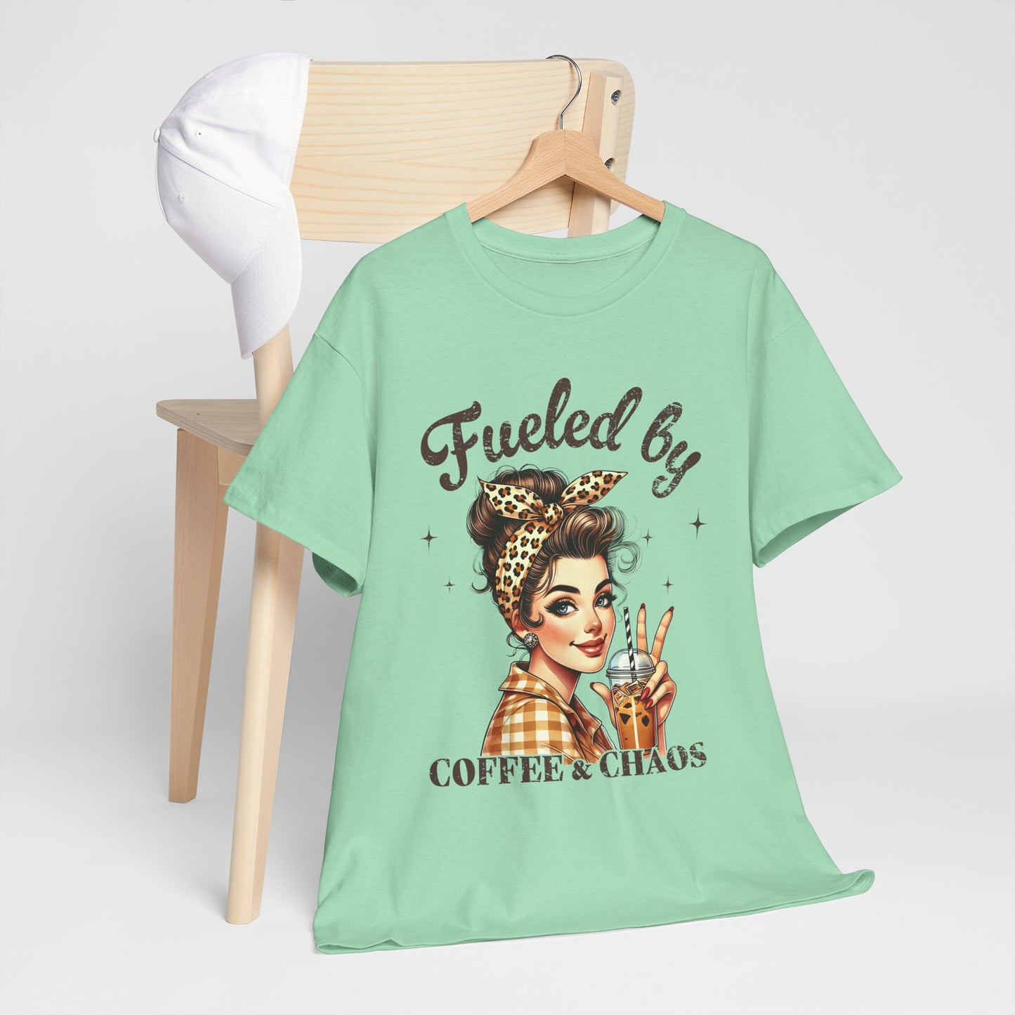Fueled by Coffee & Chaos Unisex Heavy Cotton Tee