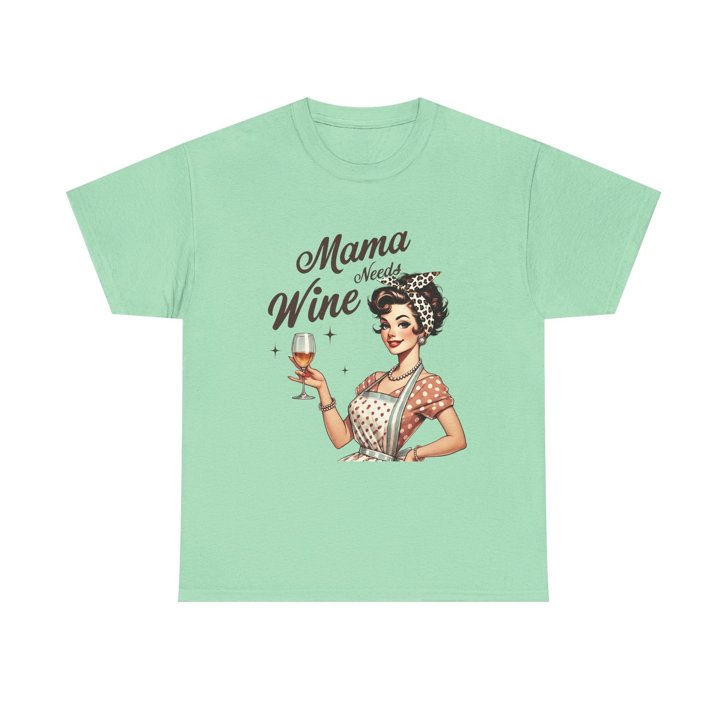 Mama Needs Wine Unisex Heavy Cotton Tee - Fun and Playful Gift for Wine Lovers