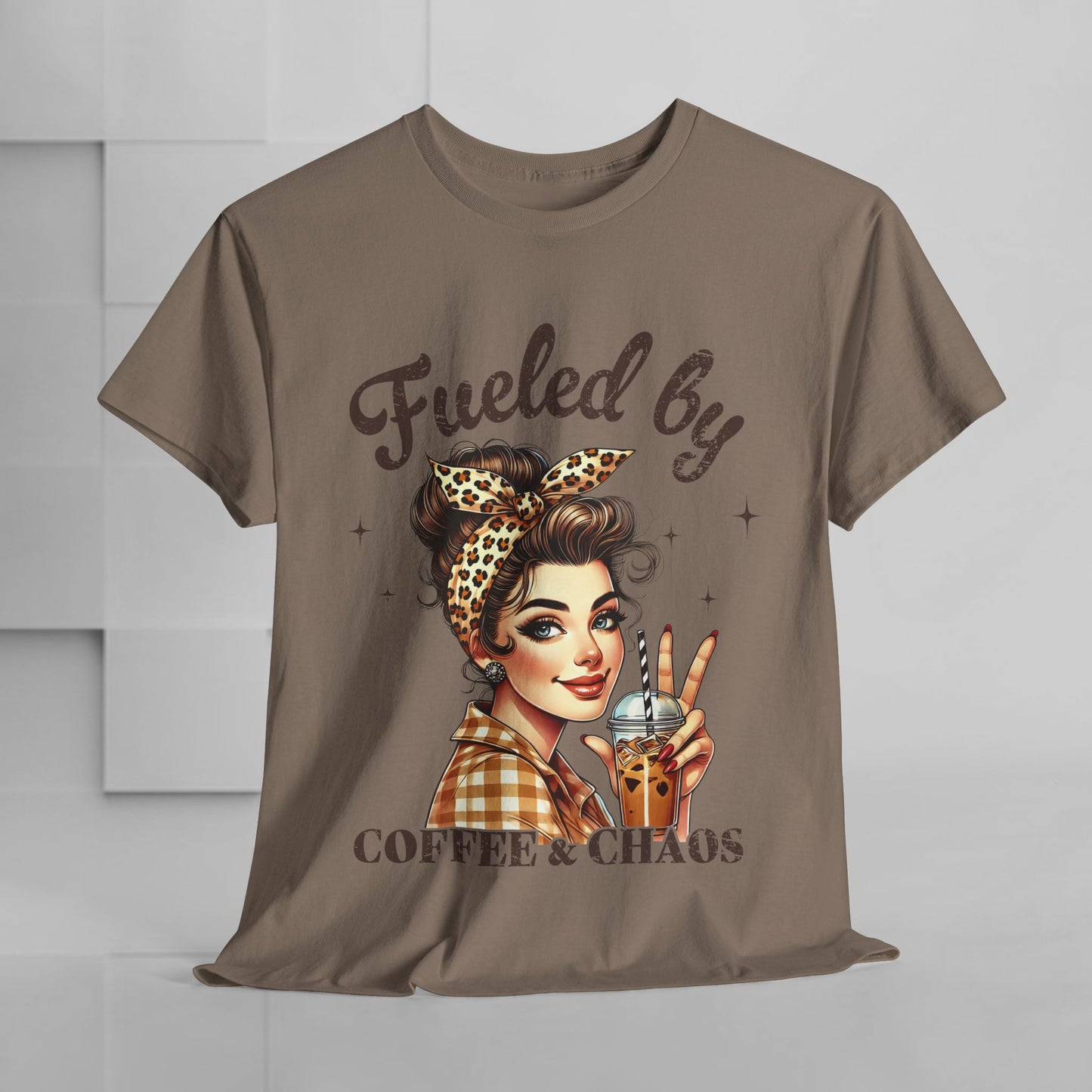 Fueled by Coffee & Chaos Unisex Tee - Fun Graphic Shirt for Coffee Lovers